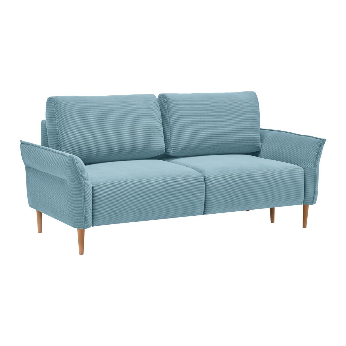 Trosjed Custom - prirodne boje/boje petroleja, Moderno, tekstil/drvo (183/85/92cm) - Mömax