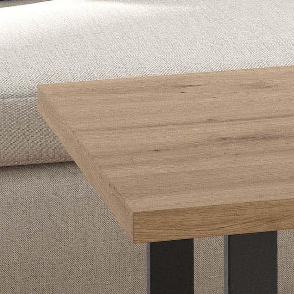 Klubska Miza Trondheim, Barva Hrasta, Črna - črna/barve hrasta, Moderno, kovina/umetna masa (110/60/45cm) - MID.YOU
