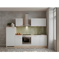 Küchenblock Economy Weiß/Eiche mit Geräte B: ca. 280 cm - Eichefarben/Weiß, Basics, Holzwerkstoff (280cm) - Respekta