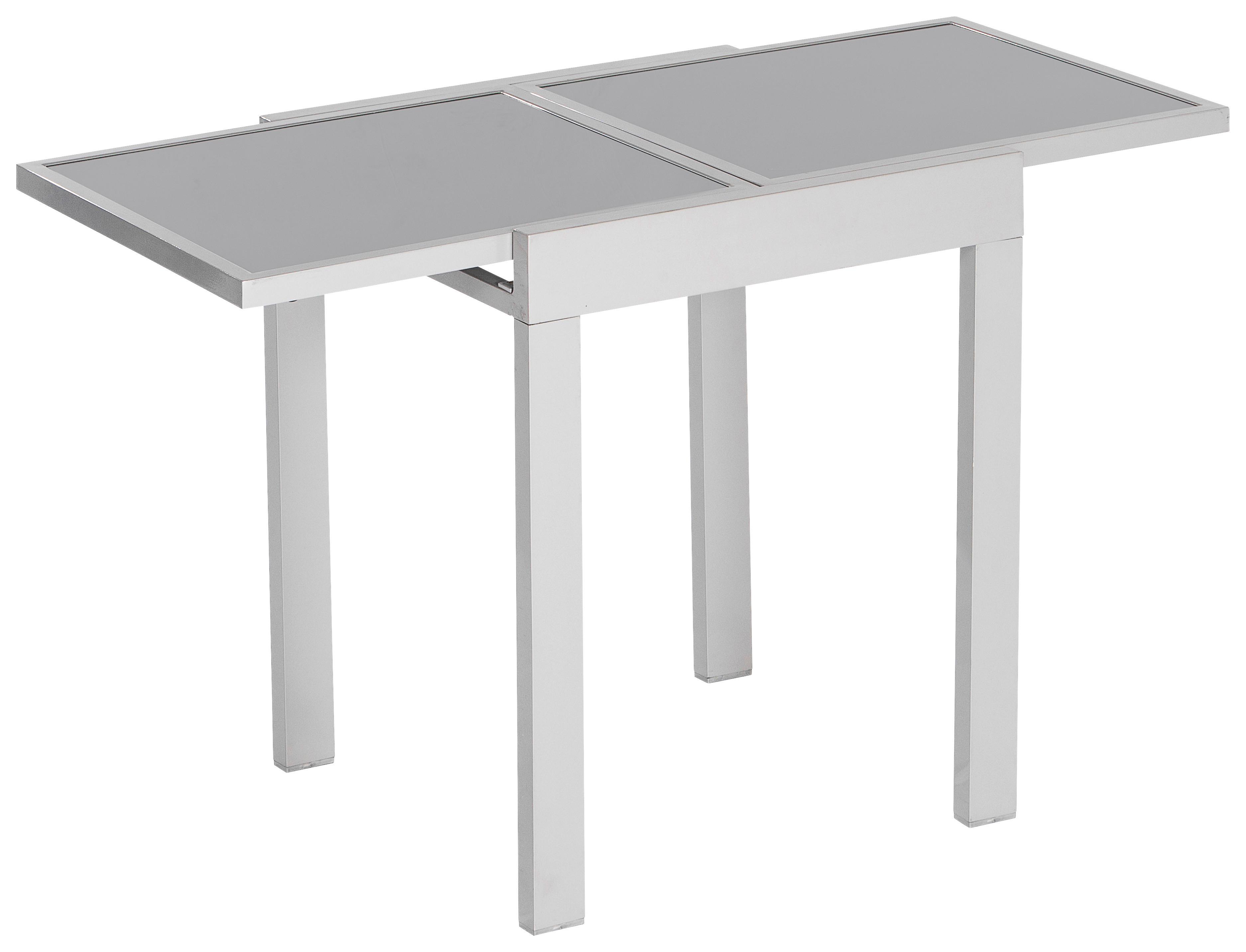 Vrtni Set Milano, 3-delni, Raztegljiva Miza - srebrne barve/črna, Moderno, kovina/tekstil - Gardenson