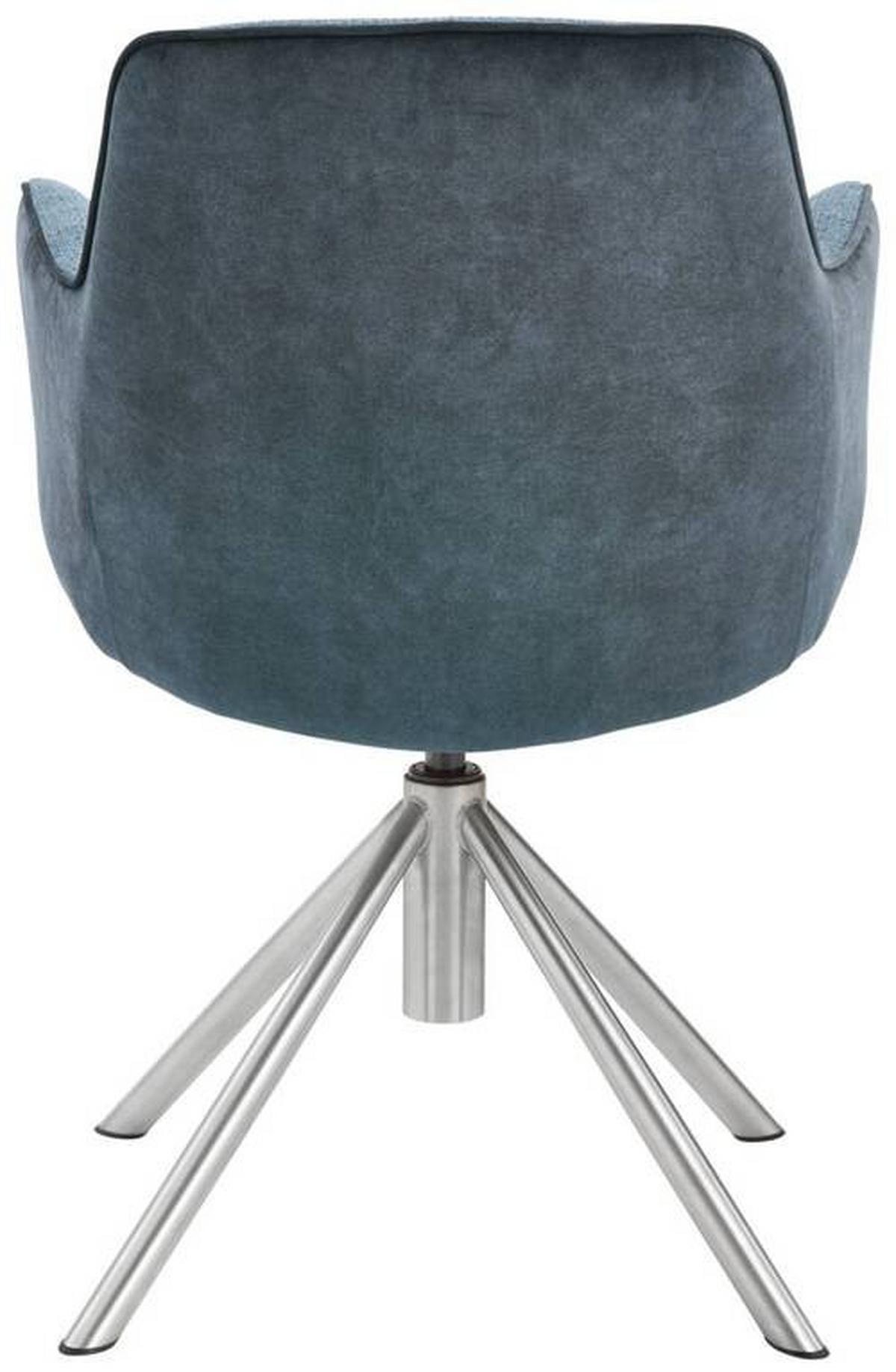KRZESŁO Z PODŁOKIETNIKAMI RIALTO - petrol/kolor stalowy, Design, metal/tkanina (60/88/64cm) - Novel
