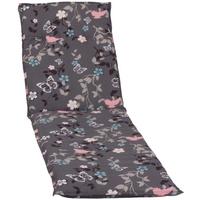 Liegenauflage Bregenz ca. 193x60 cm Grau m. Blümchen - Rosa/Grau, Basics, Textil (193/60/6cm) - Gardenson