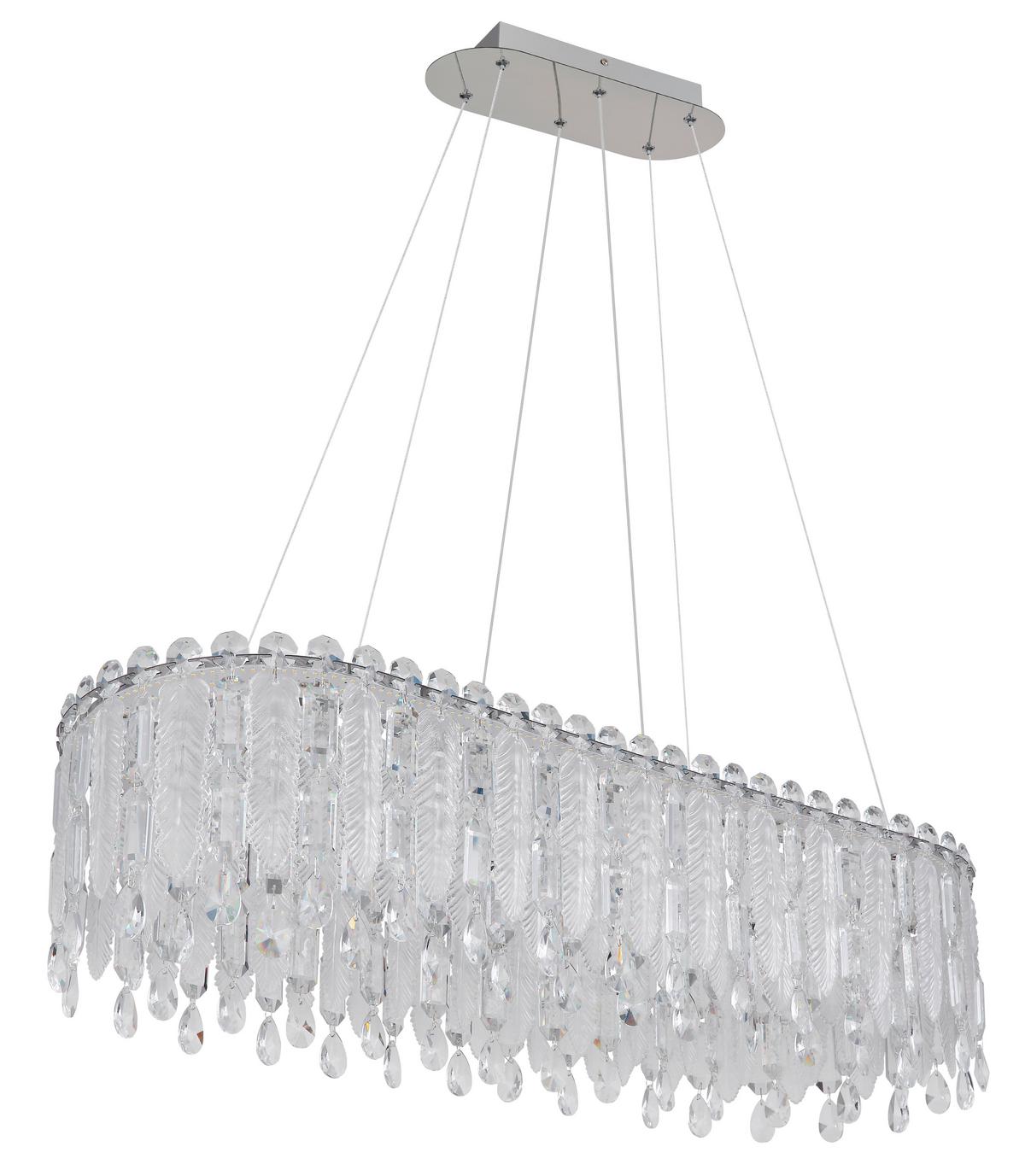 LED-HÄNGELEUCHTE 67176-70 KLUNKA - Klar/Chromfarben, Lifestyle, Glas/Kunststoff (99/36/120cm) - Globo