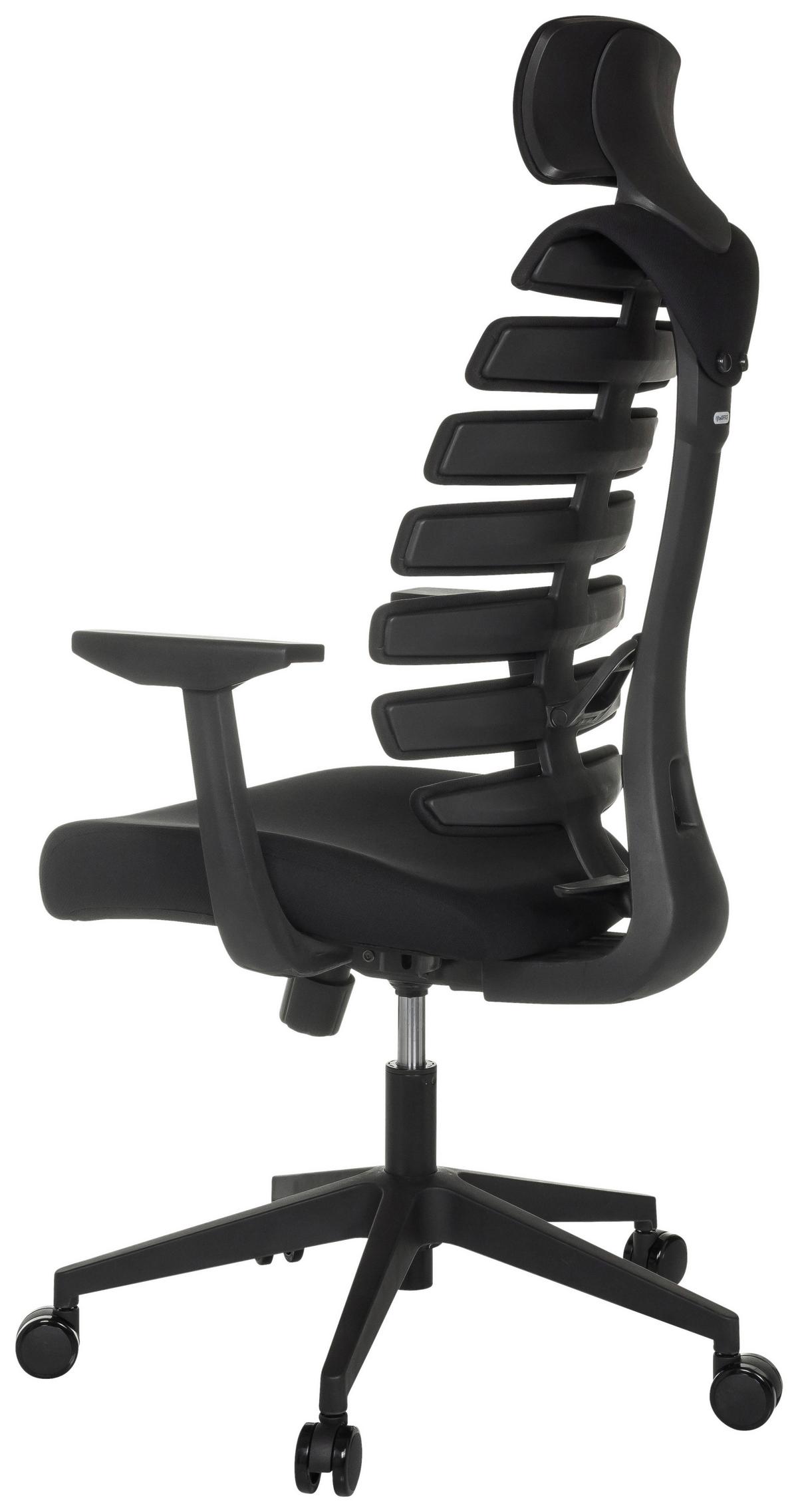 Pisarniški Stol Ergo Line Eco, Črna - črna, Moderno, umetna masa/tekstil (64/120 - 130/62cm) - MID.YOU