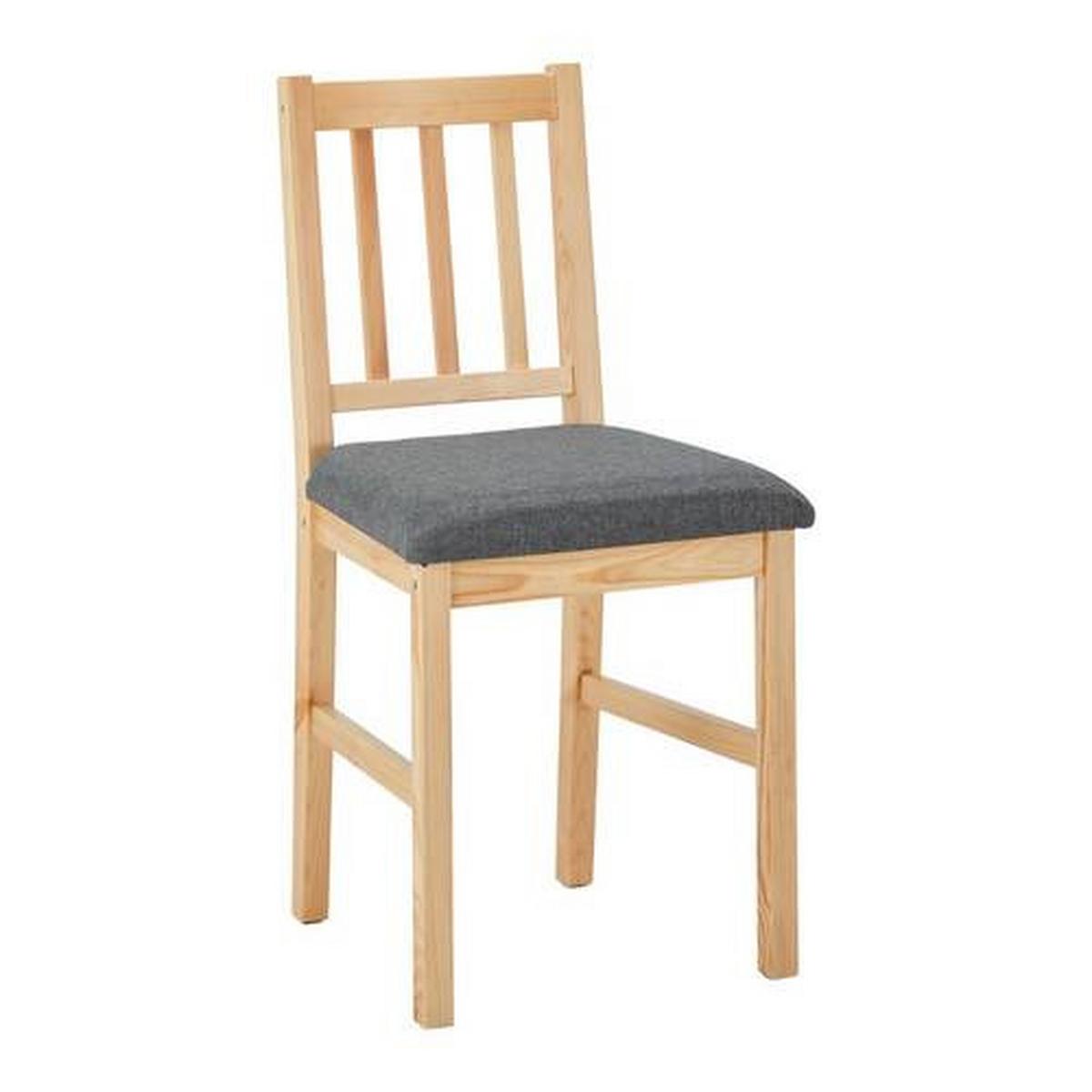 ZESTAW KRZESEŁ NICOLAS - szary/kolor sosnowy, Modern, drewno/tkanina (41/85/45cm) - Bessagi Home