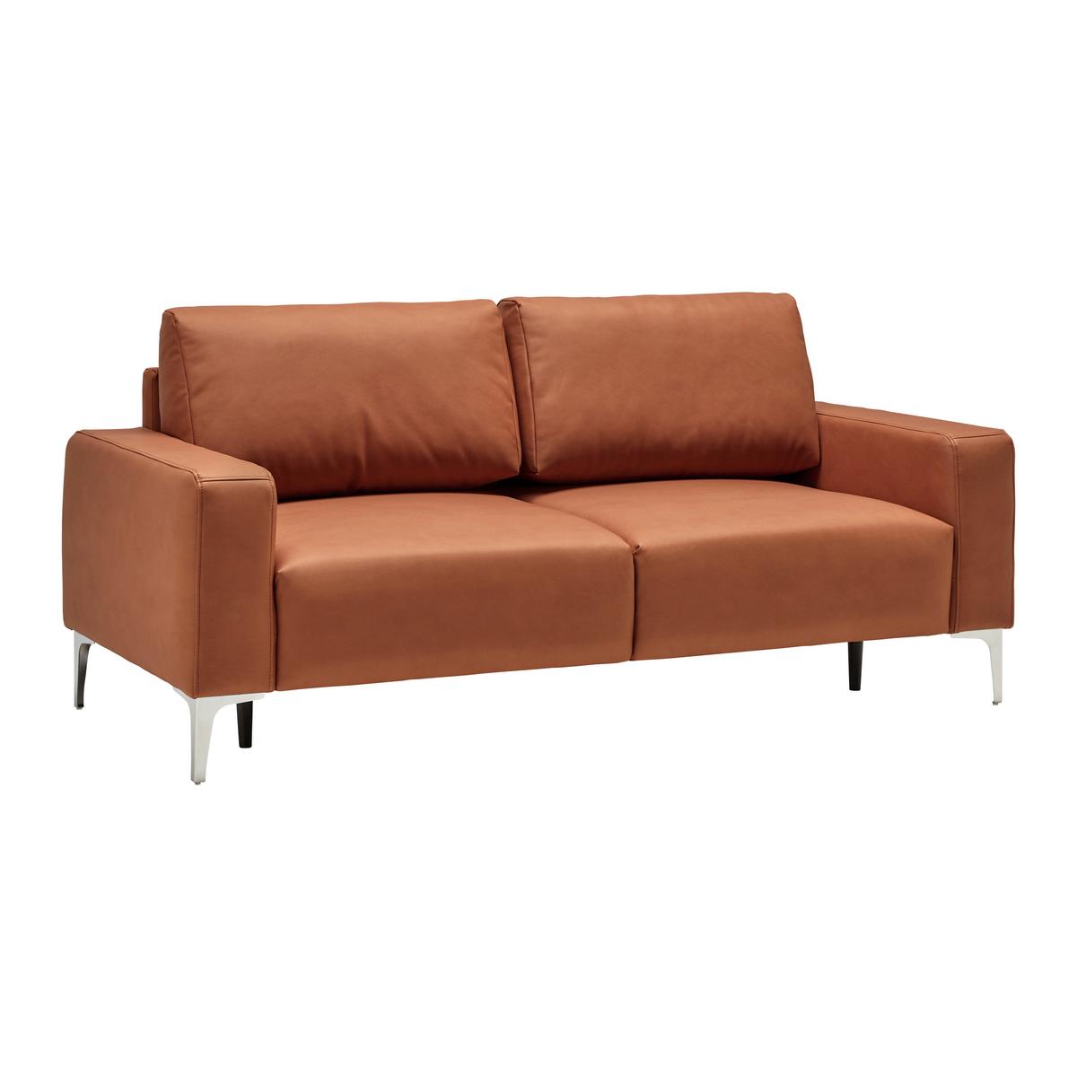 3-Sitzer-Sofa Custom Rostfarben - Chromfarben/Rostfarben, MODERN, Textil/Metall (182/85/92cm) - Mömax