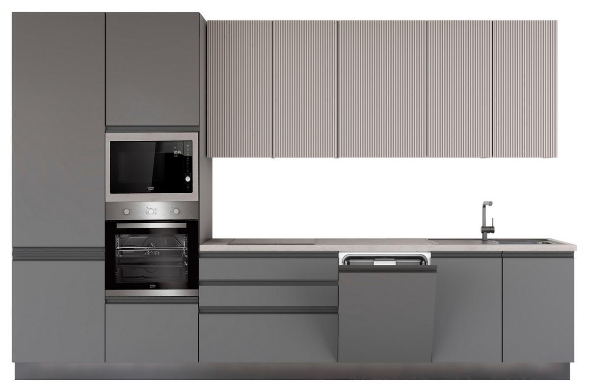 Blok Kuhinja S Aparatima New Helena 360 Dx - siva/kašmir, Konvencionalno, metal/drvo (360/240/60cm) - Mömax