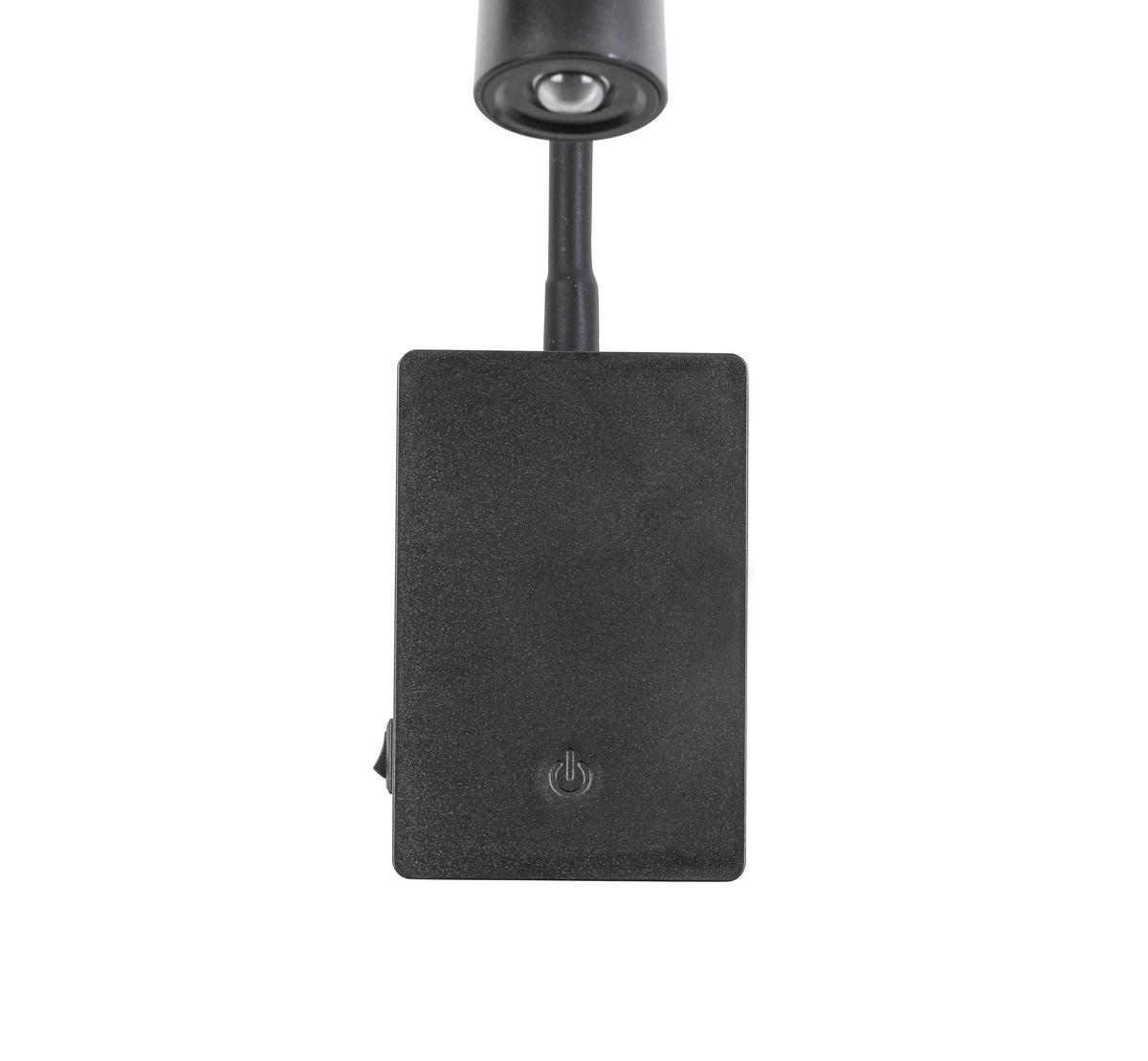 LED-Wandleuchte Witi Schwarz max. 2 Watt - Schwarz, MODERN, Kunststoff/Metall (3,08/7/max 49,65cm) - Mömax