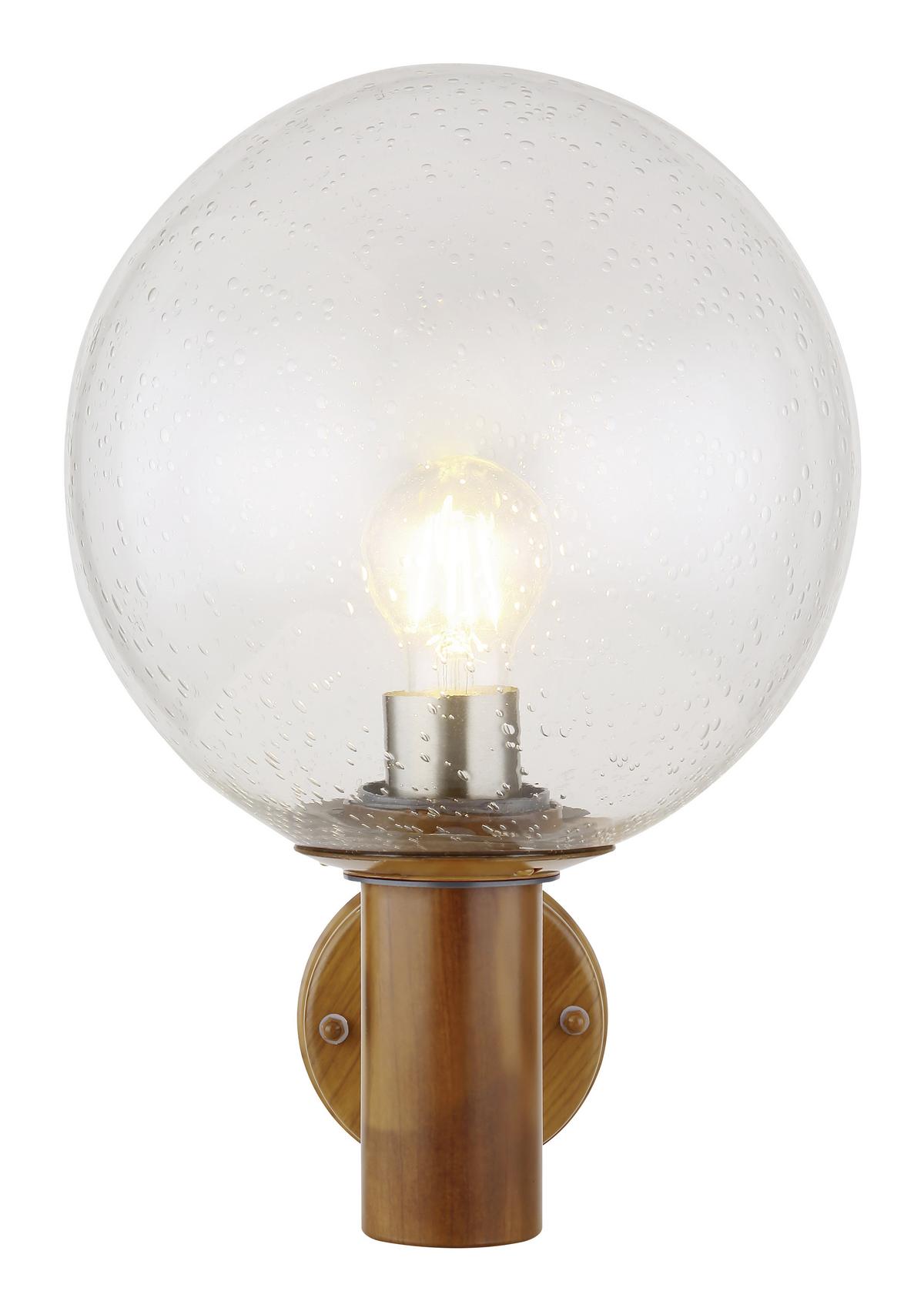Außenleuchte Ossy in Braun max. 15 Watt - Klar/Braun, Basics, Glas/Metall (25/37cm) - Globo