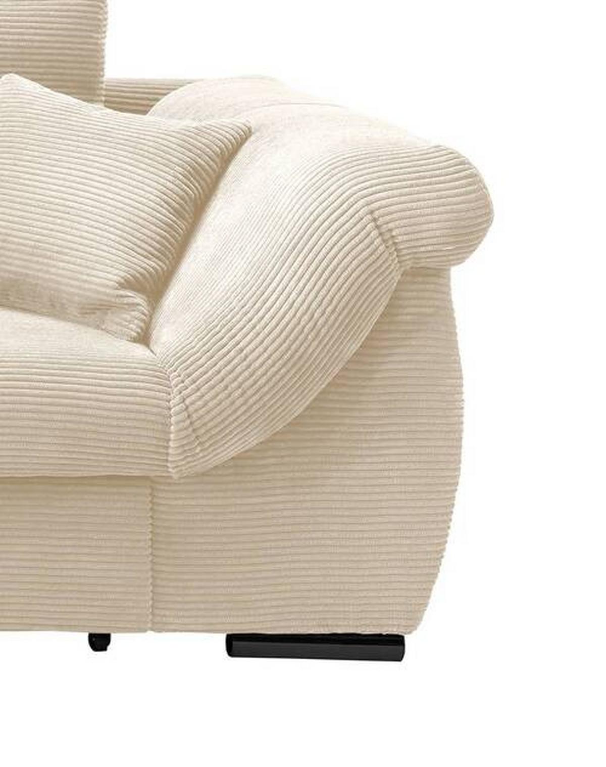 Wohnlandschaft Frederico Beige Cord - Beige/Schwarz, MODERN, Holz/Textil (188/302cm) - MID.YOU