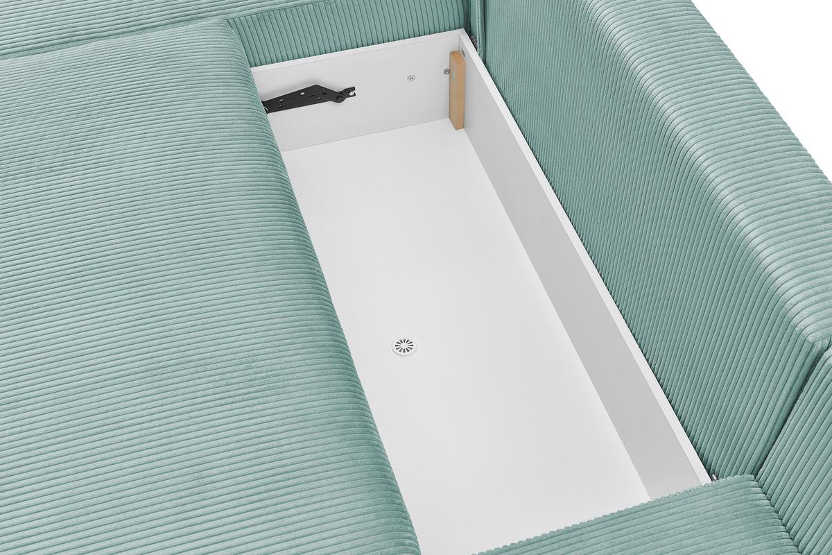 Coltar Kim - verde mentă, Modern, lemn (146/313/160cm) - Modern Living