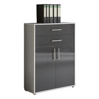 Aktenschrank Office Edition Grau - Anthrazit Hochglanz/Grau, MODERN, Holzwerkstoff (84,5/114/33cm) - MID.YOU