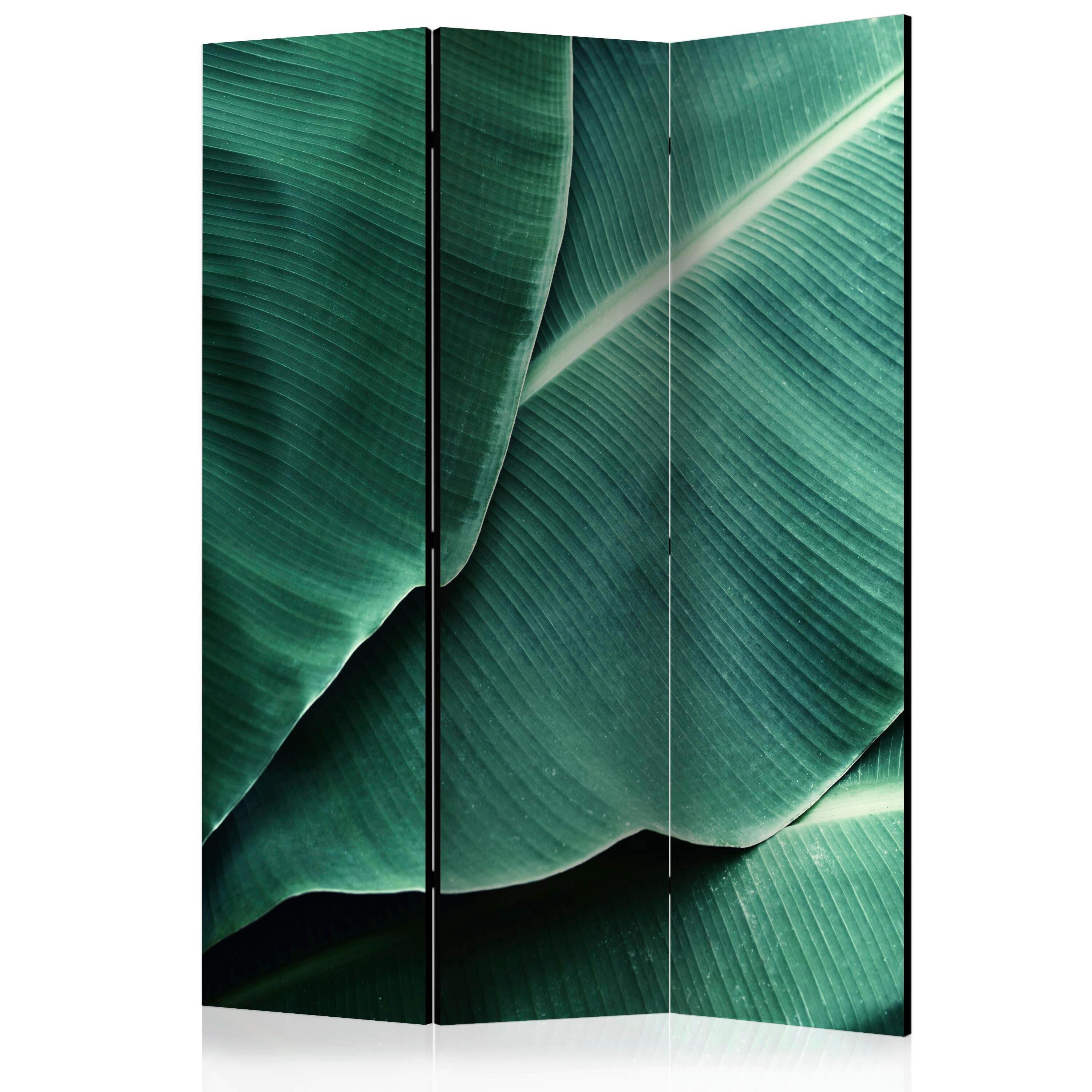 Paravan Paravent, 3-Delni, Enostranski - metino zelena/temno zelena, Basics, tekstil/les (135/172/3cm) - artgeist