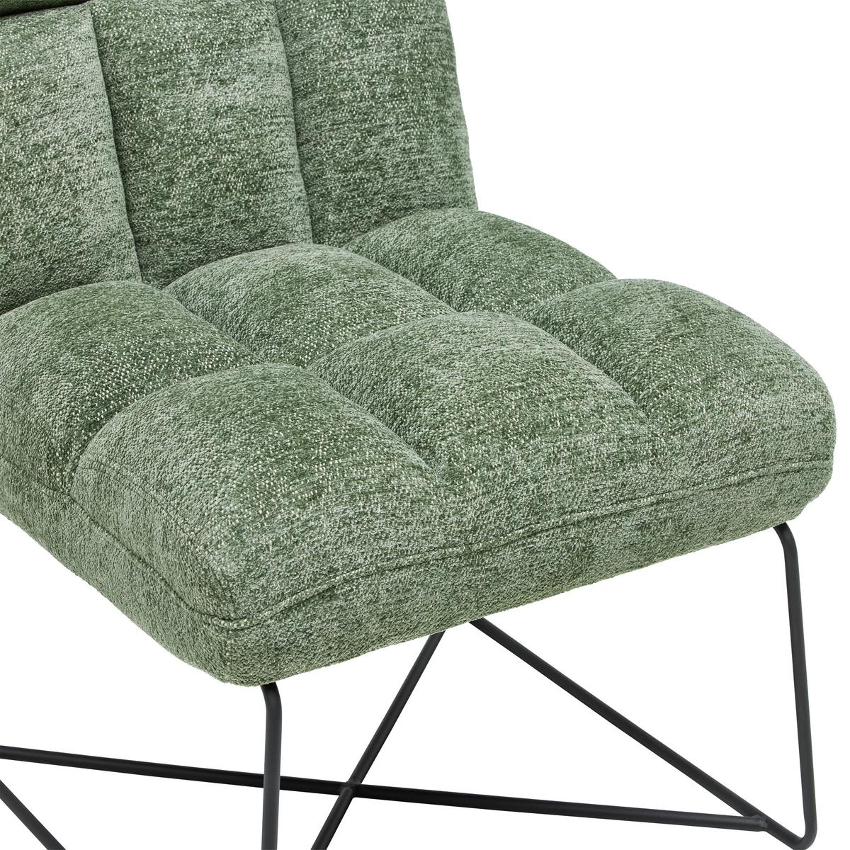 Sessel Marco Grün - Schwarz/Grün, MODERN, Textil/Metall (62/86/87cm) - Mömax