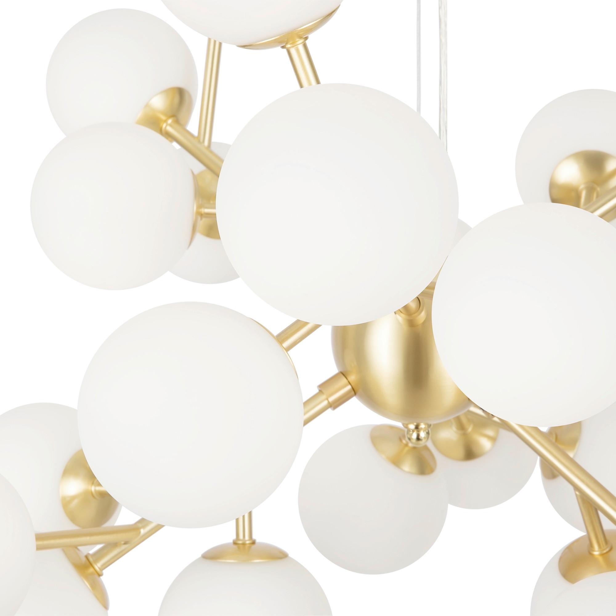 Pendelleuchte Dallas Goldfarben max. 28 Watt - Goldfarben/Weiß, Trend, Glas/Metall (65/40cm) - MAYTONI