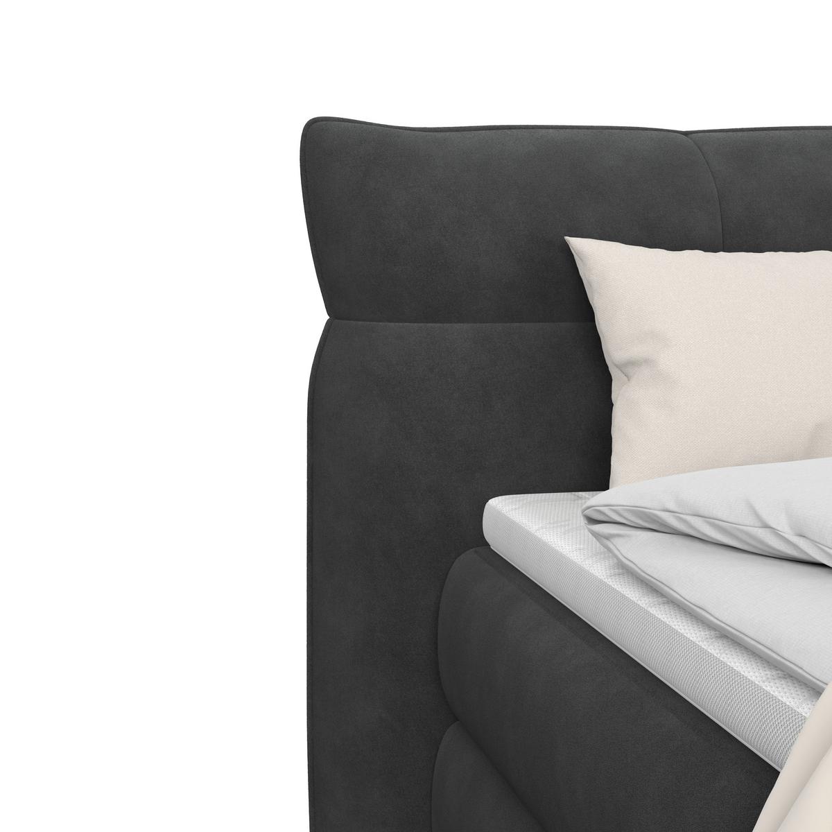 Boxspring Krevet Carmelo - crna, Trend, tekstil/plastika (160/200cm) - Premium Living