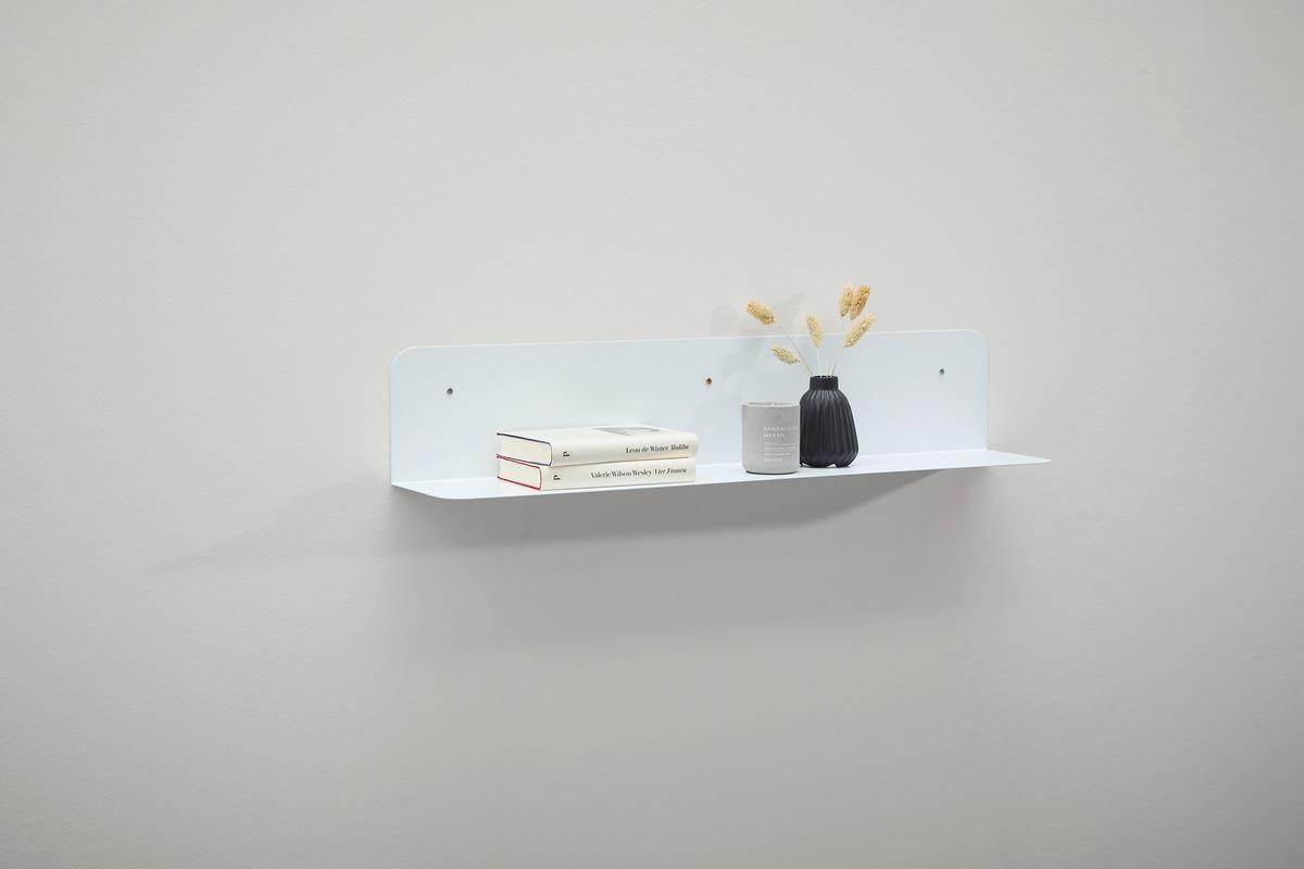 PÓŁKA ŚCIENNA MILENA - biały, Design, metal (80/15/15cm) - MID.YOU