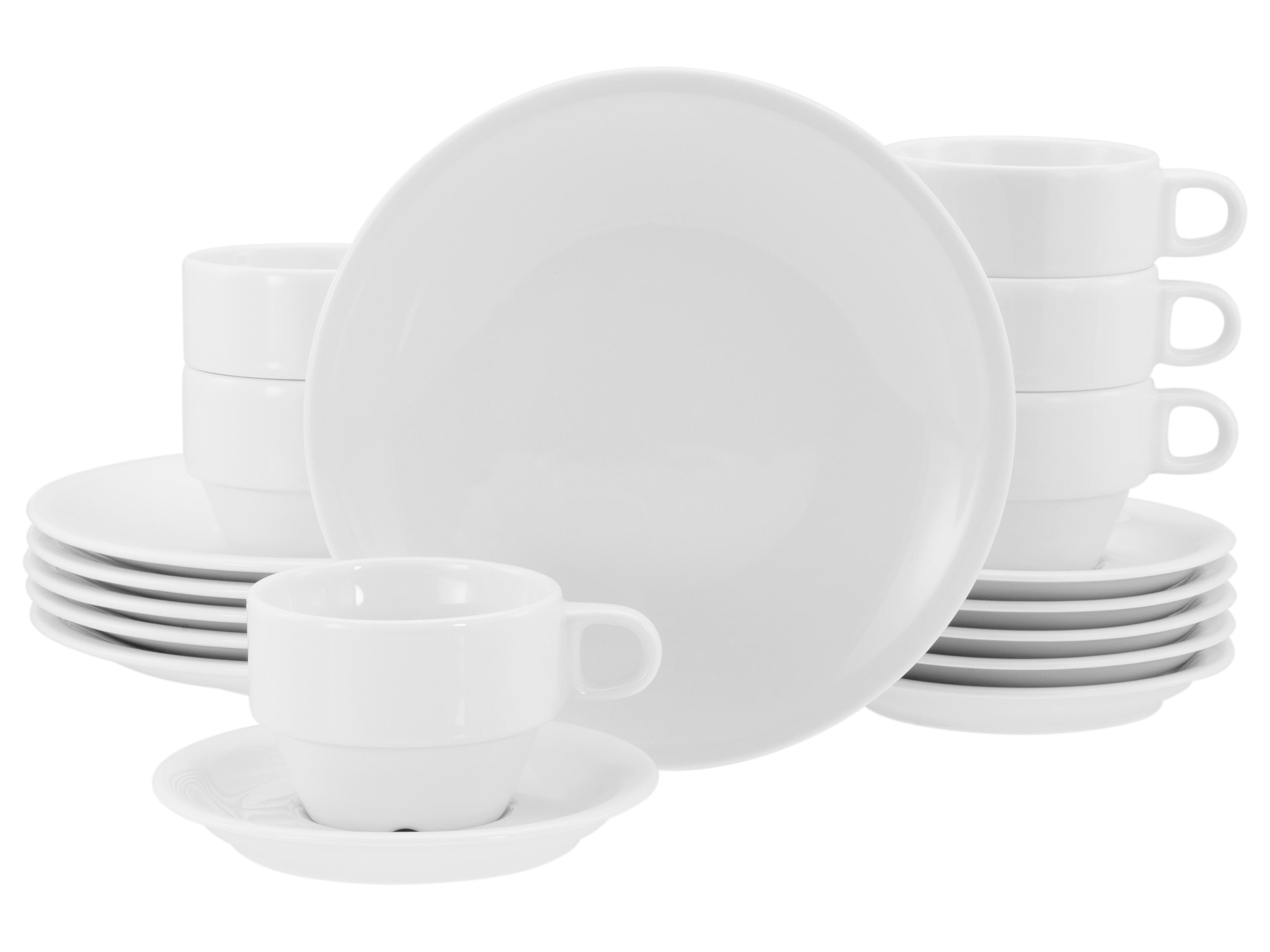 Kavni Servis Milano, 18-Delni - bela, Basics, keramika - Creatable