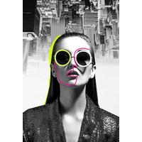 Glasbild Vetro ca. 70x100cm - Pink/Gelb, Glas/Papier (70/100cm) - Modern Living