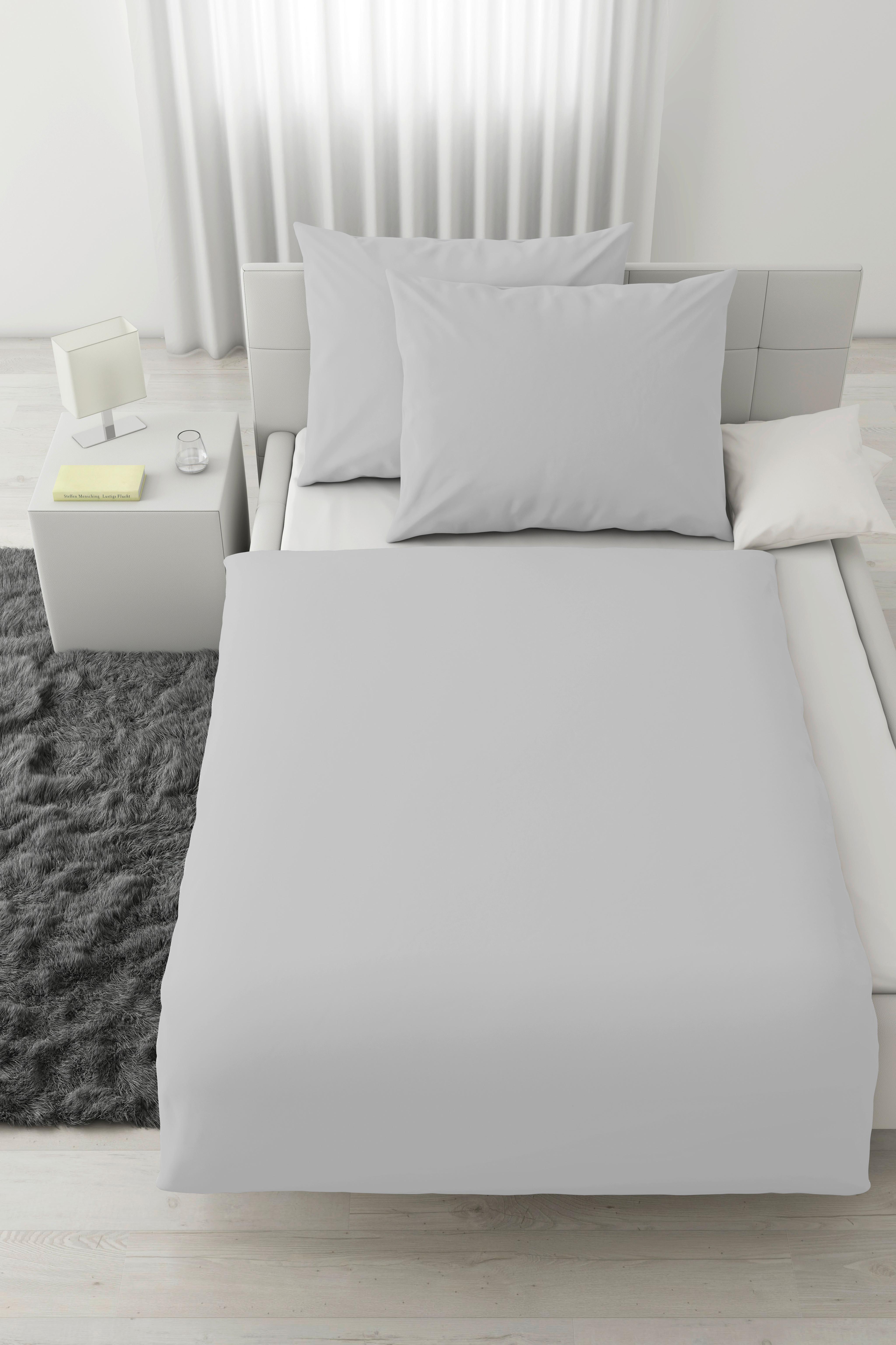 Posteljnina Stine Washed Uni, Svetlo Siva, 2x 60/80, 200/200 - svetlo siva, Romantika, tekstil (200/200cm) - Modern Living