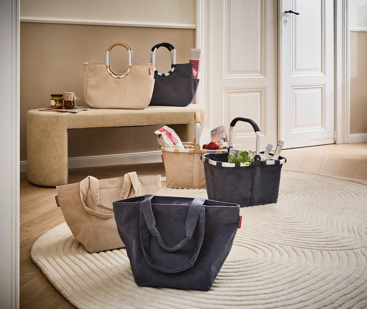 TORBA NA ZAKUPY CARRYBAG CORD EXCLUSIVE - beżowy, Basics, tkanina (48/29/28cm) - Reisenthel