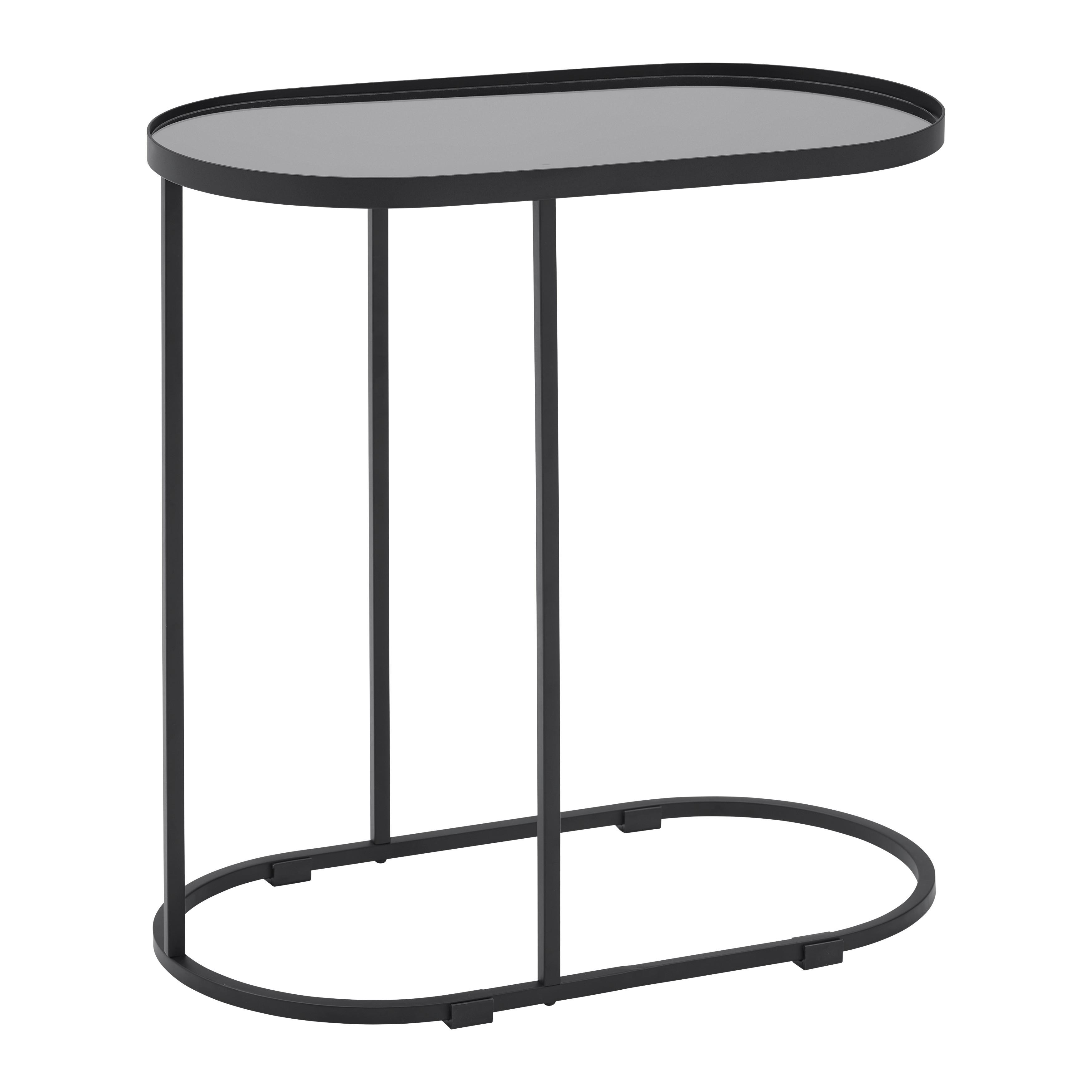 Beistelltisch Nobile Schwarz - Schwarz, MODERN, Glas/Metall (55/29/55cm) - Premium Living