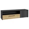 Tv-element Karlshamn - črna/barve hrasta, Moderno, kovina/leseni material (164,2/47,2/42cm) - Mömax