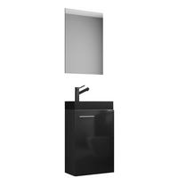 Kopalnica Za Goste Slito, Črna, 3-Delno - srebrne barve/črna, Moderno, umetna masa/steklo (41cm) - MID.YOU