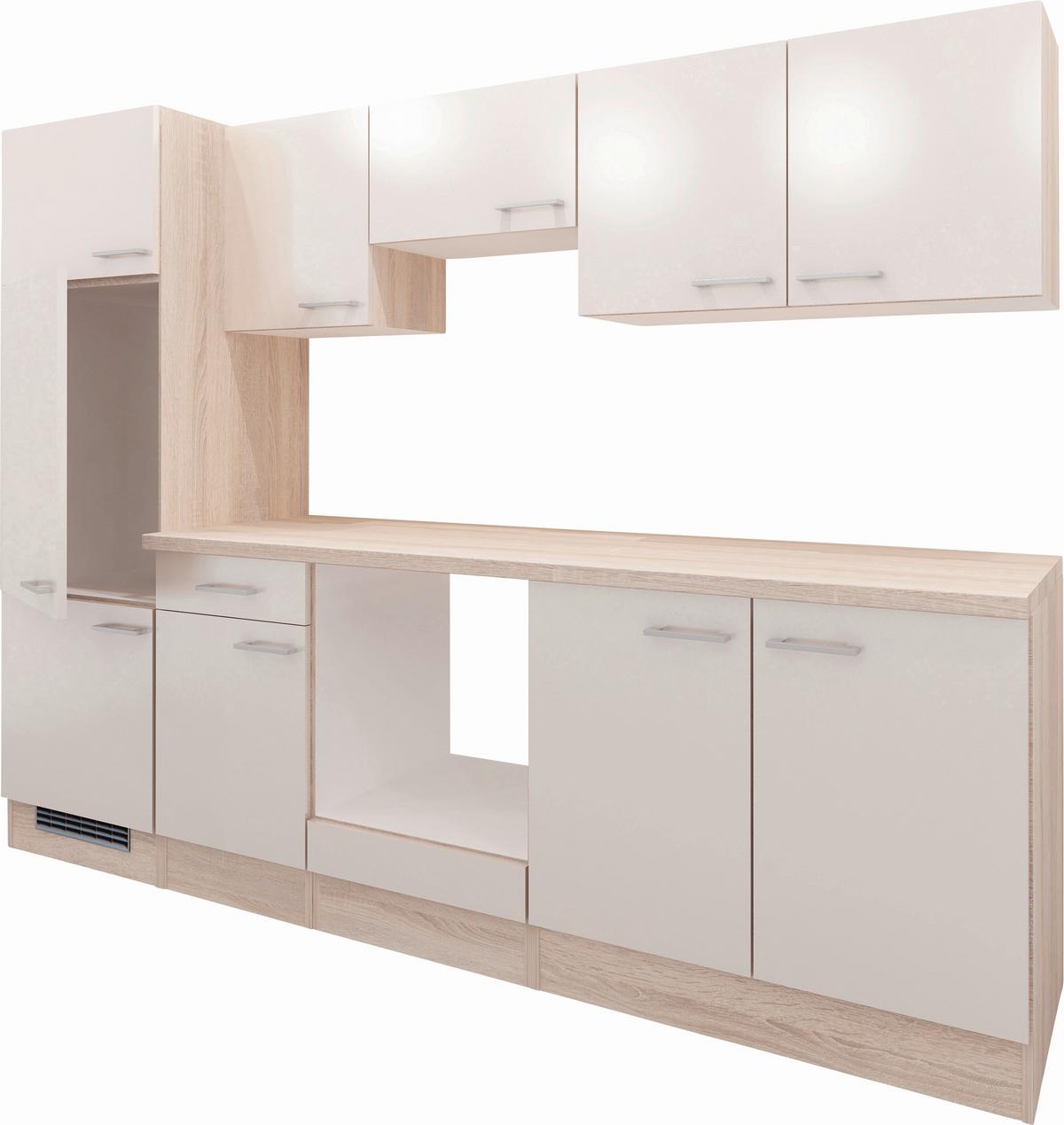 Küchenblock Nepal B: ca. 270cm Kaschmir/Eiche - Kaschmir/Eichefarben, MODERN, Holzwerkstoff (270cm) - FlexWell