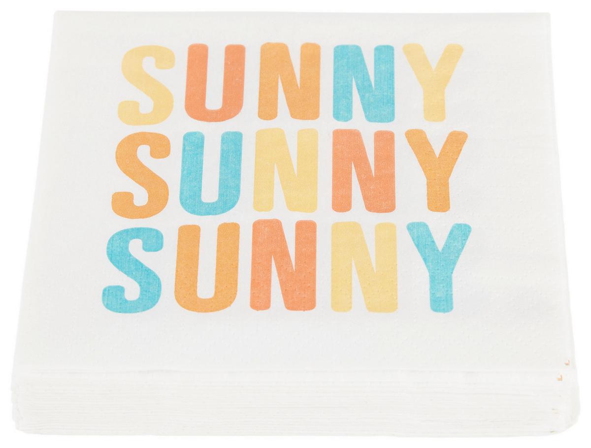 Cocktailserviette Linda in Multicolor ca. 25x25cm - Blau/Weiss, Konventionell, Papier (25/25cm)