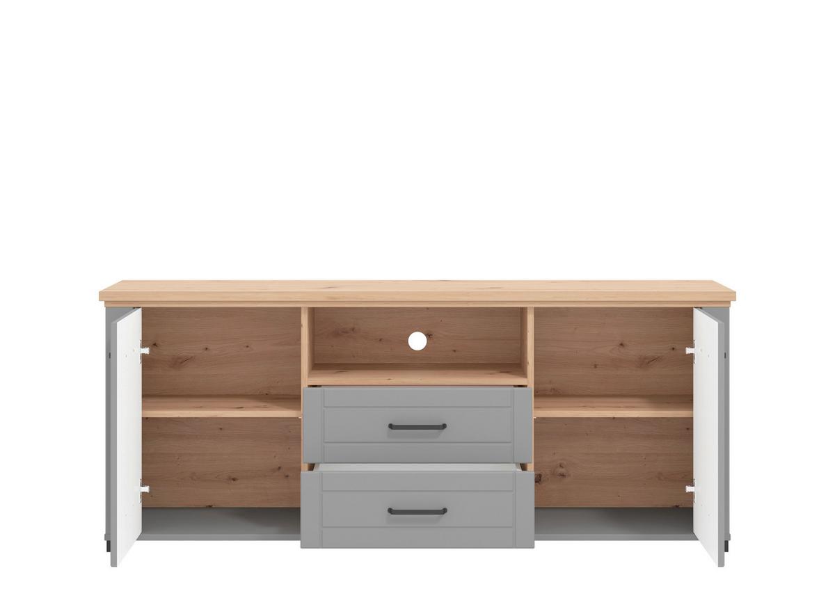 Tv Elem Valencia - grafitszürke/fekete, Basics, műanyag/faalapú anyag (161/66,5/41cm)