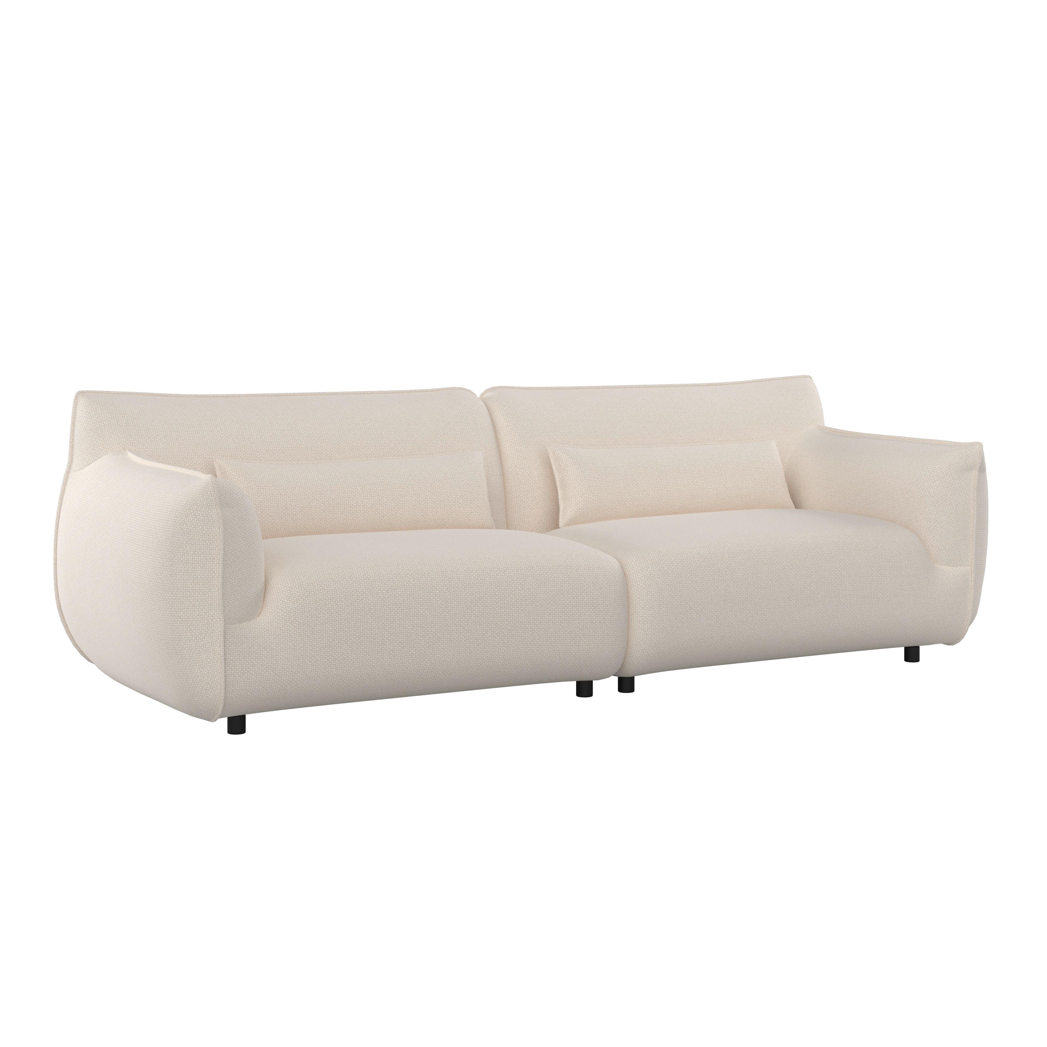 Velika Zofa Clara, Bež - črna/krem barve, Moderno, kovina/tekstil (284/86/111cm) - Bessagi Home