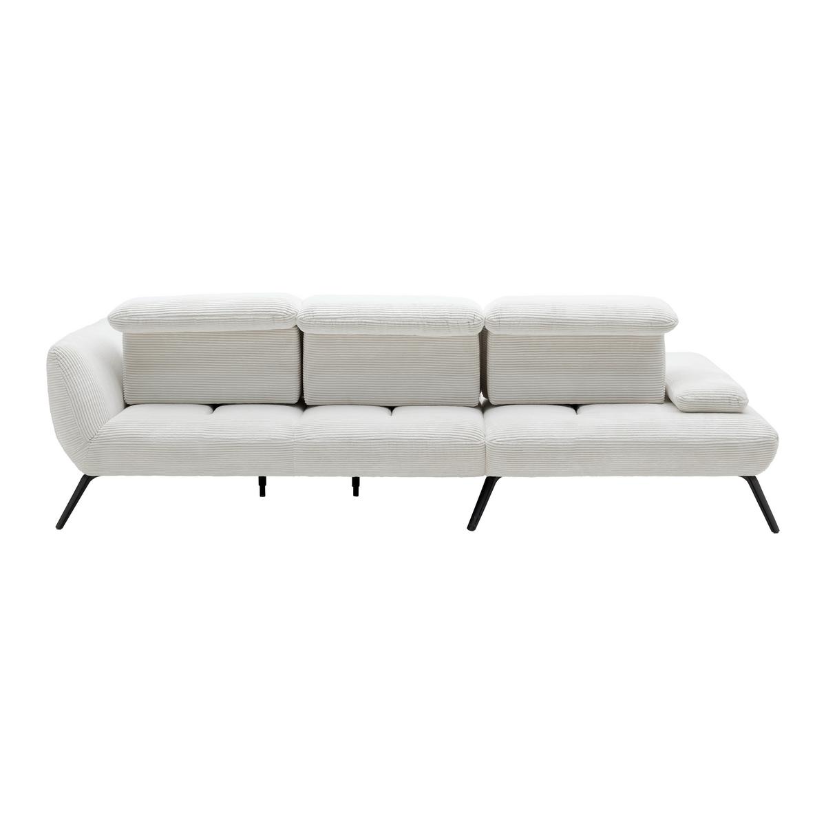 Wohnlandschaft Seattle in Weiß - Weiss/Schwarz, Modern, Holzwerkstoff/Textil (196/301cm) - Premium Living