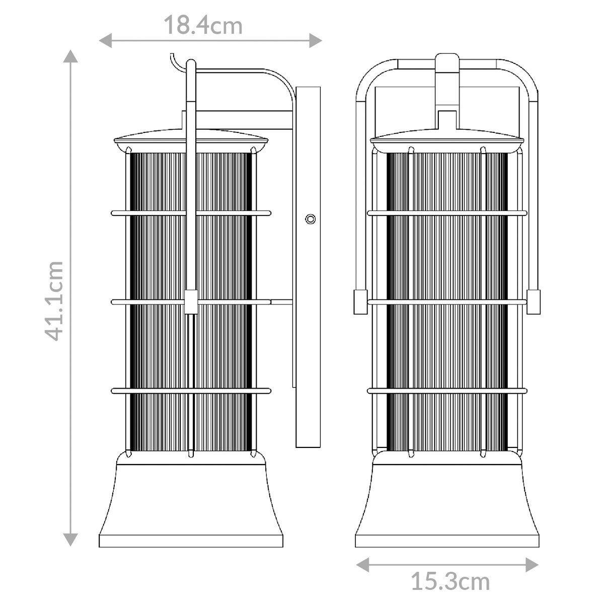 Kültéri Falilámpa Qn-Rivamar-M-Blk-Gd - többszínű, Konventionell, üveg/fém (41,1/15,3/18,4cm) - Elstead Lighting