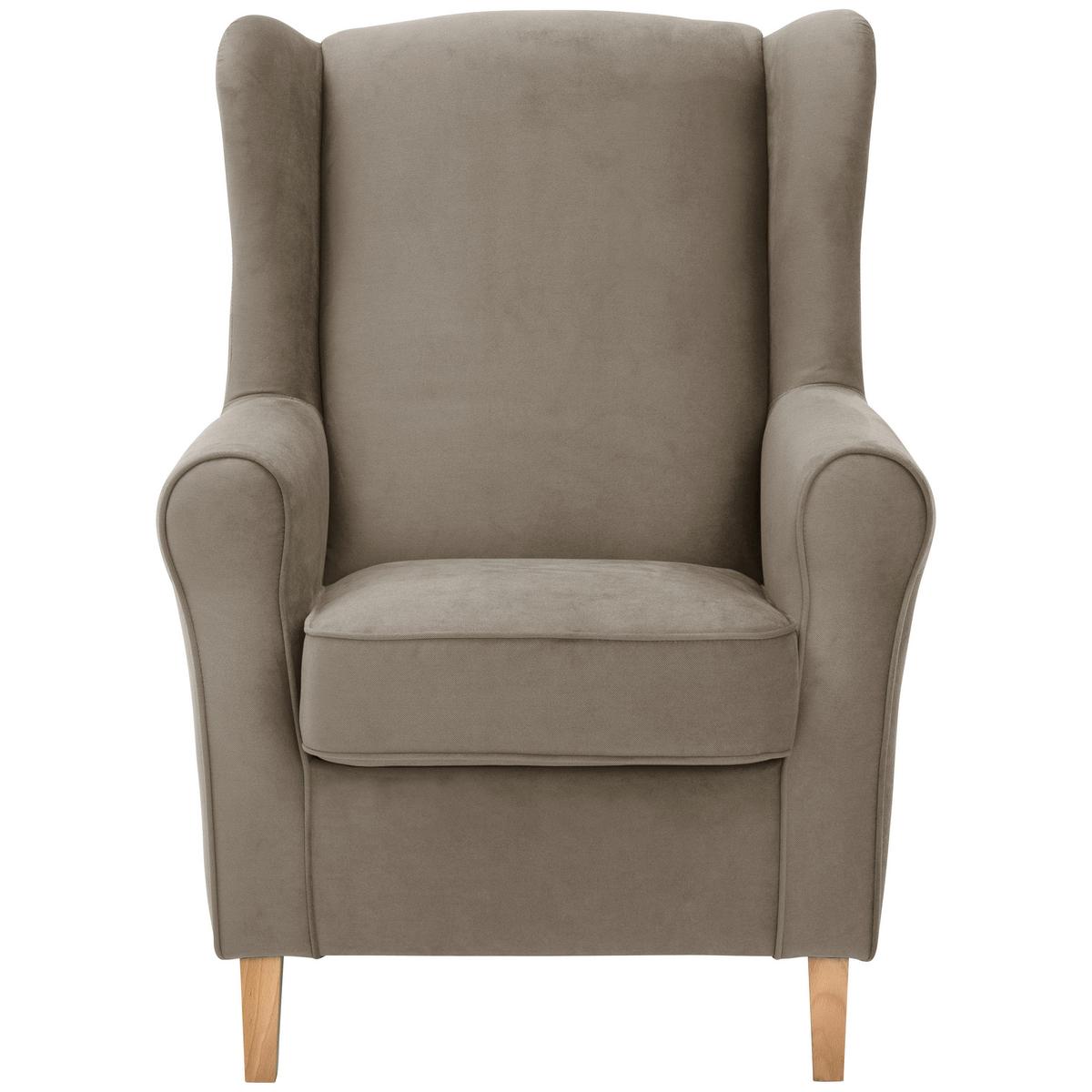 Ohrensessel ''Lorris'', Hellbraun - Hellbraun/Eichefarben, KONVENTIONELL, Holz/Textil (77/103/86cm) - Max Winzer