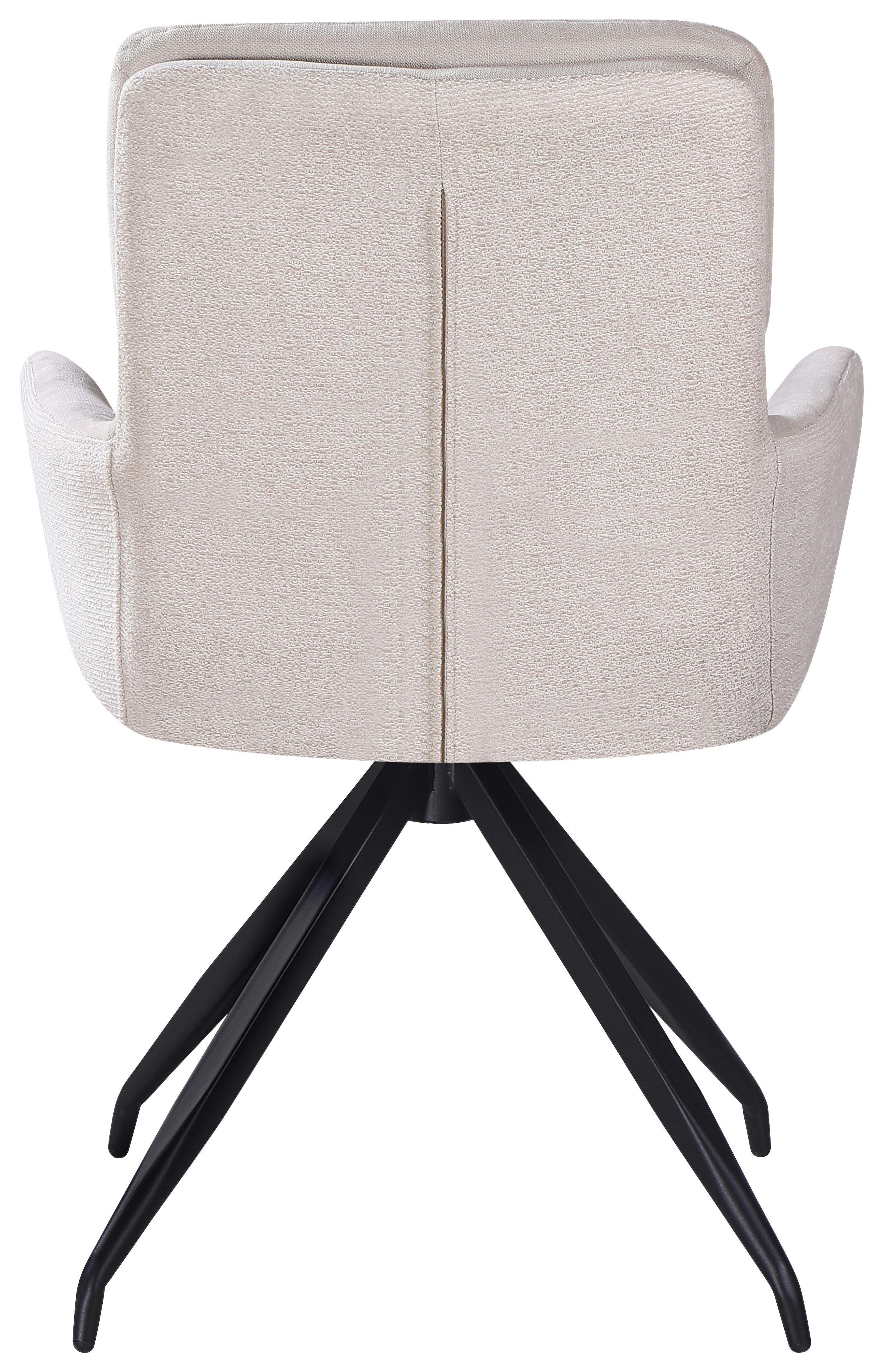 STOL MED ARMSTÖD NOVA - beige/svart, Modern, metall/textil (61/89/67cm) - Mömax