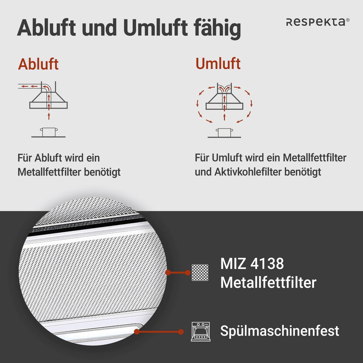 Dunstabzugshaube Tessa ca. 60/19,3/43 cm Edelstahlfarben - Edelstahlfarben, Trend, Metall (60/19,3/43cm) - Respekta