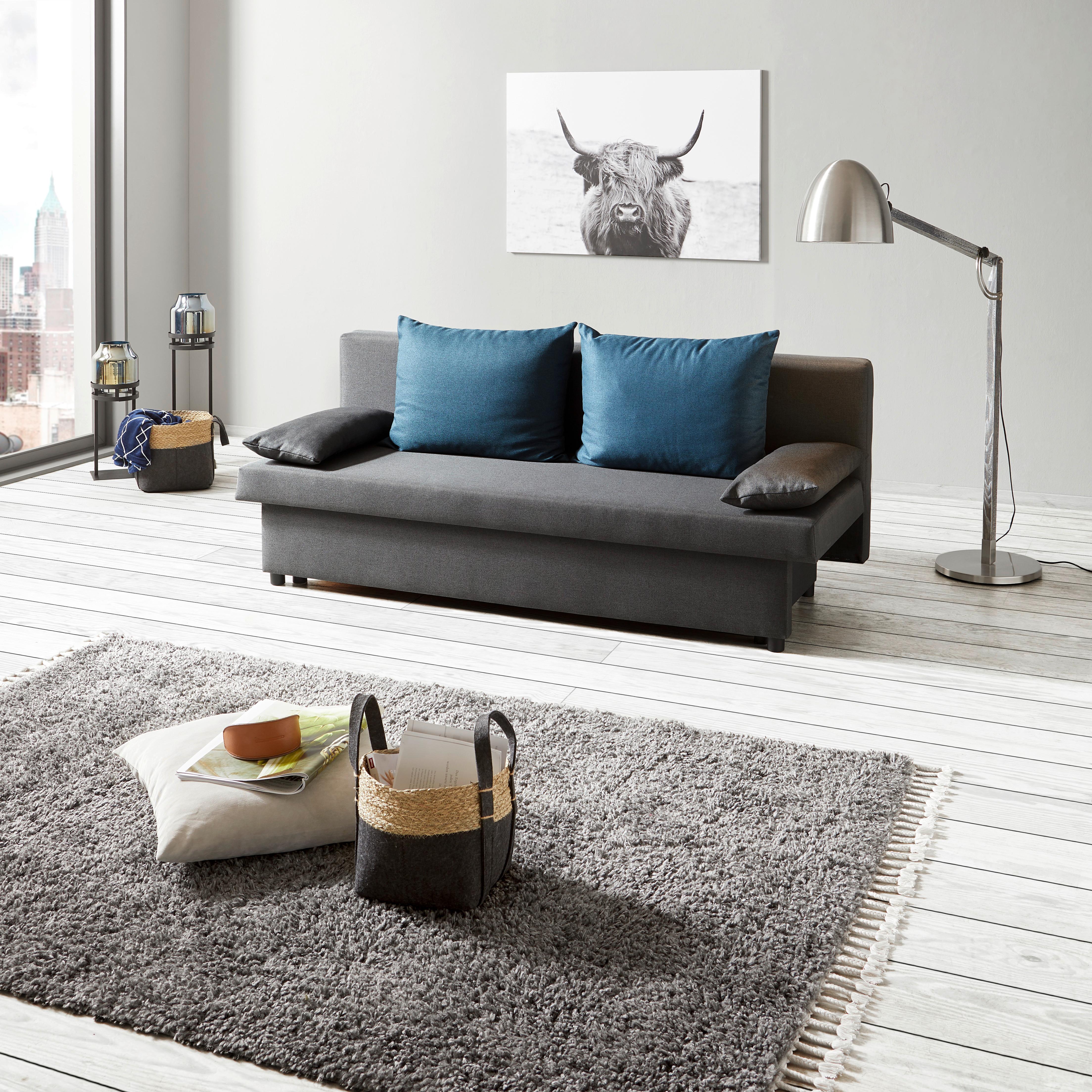 Trosed Na Razvlačenje Neo - tamnosiva/plava, Osnovno, karton/drvo (192/82cm) - Based