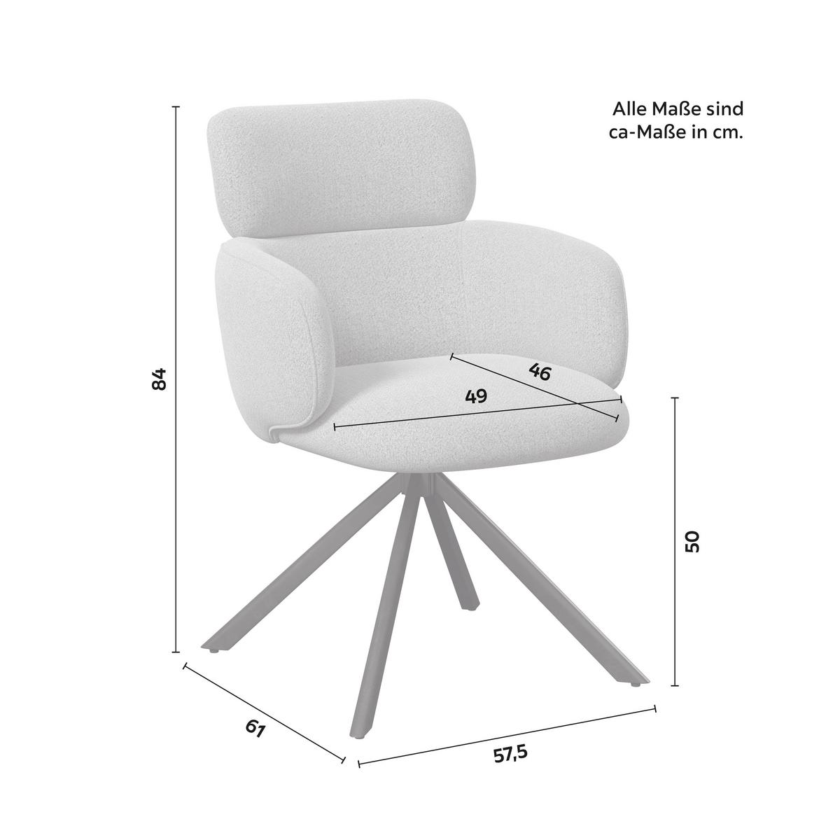 Naslanjač Liora, Rjava, Vrtljiv - črna/rjava, Moderno, kovina/tekstil (57,5/84/61cm) - Bessagi Home