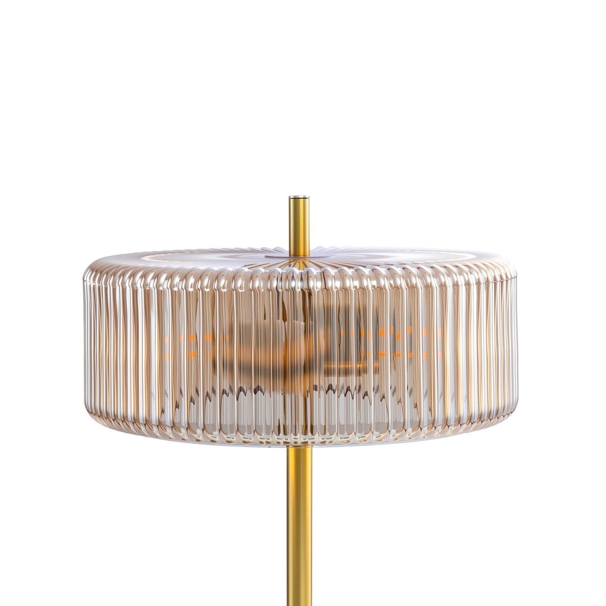 LAMPA STOŁOWA VALENTINA - kolor bursztynowy/kolor złoty, Trend, metal/szkło (30/51cm) - Collett's Monde
