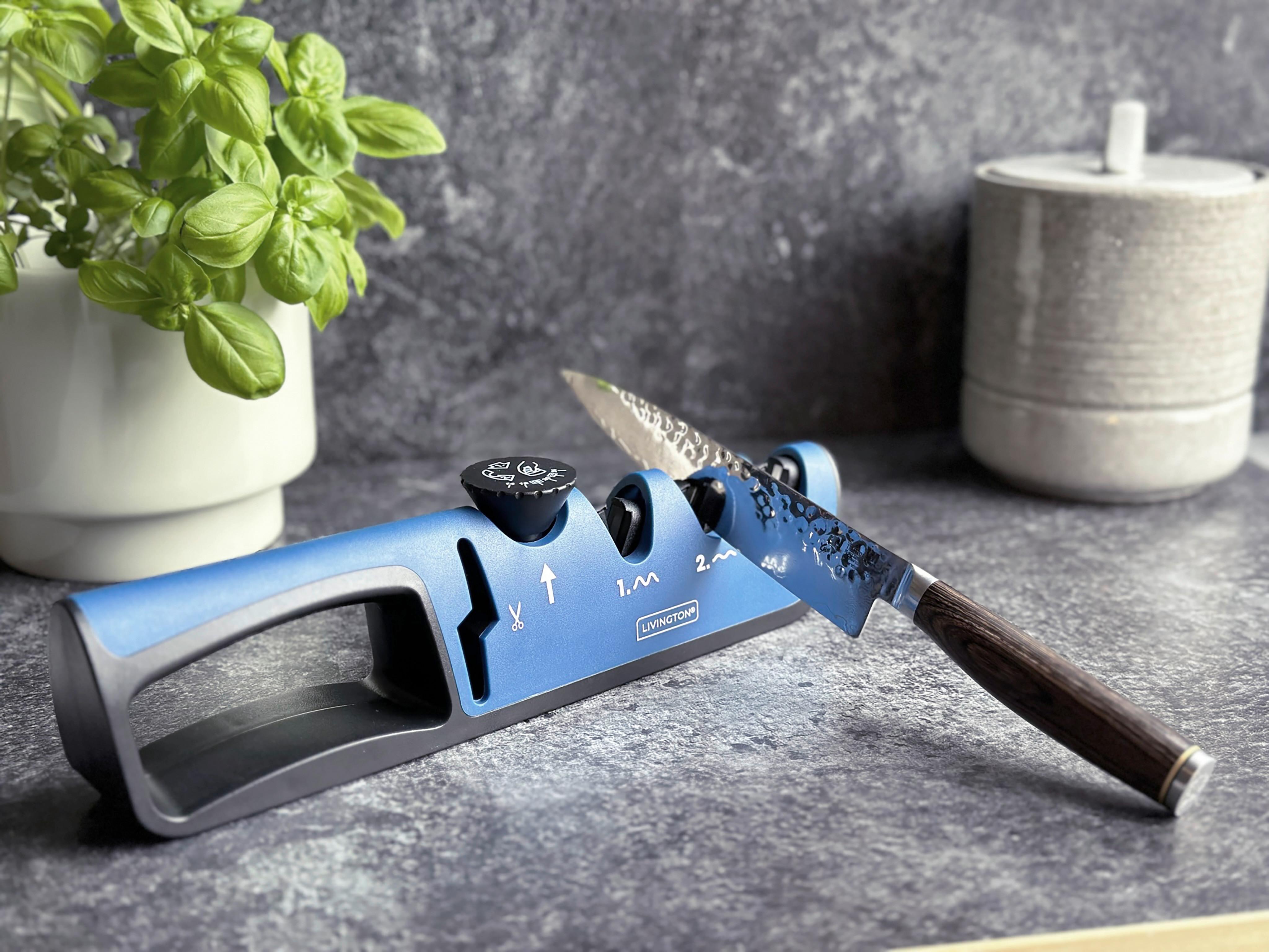 Késélező Livington Bladestar - fekete/kék, Trend (18.5/7.4/4.7cm) - Mediashop