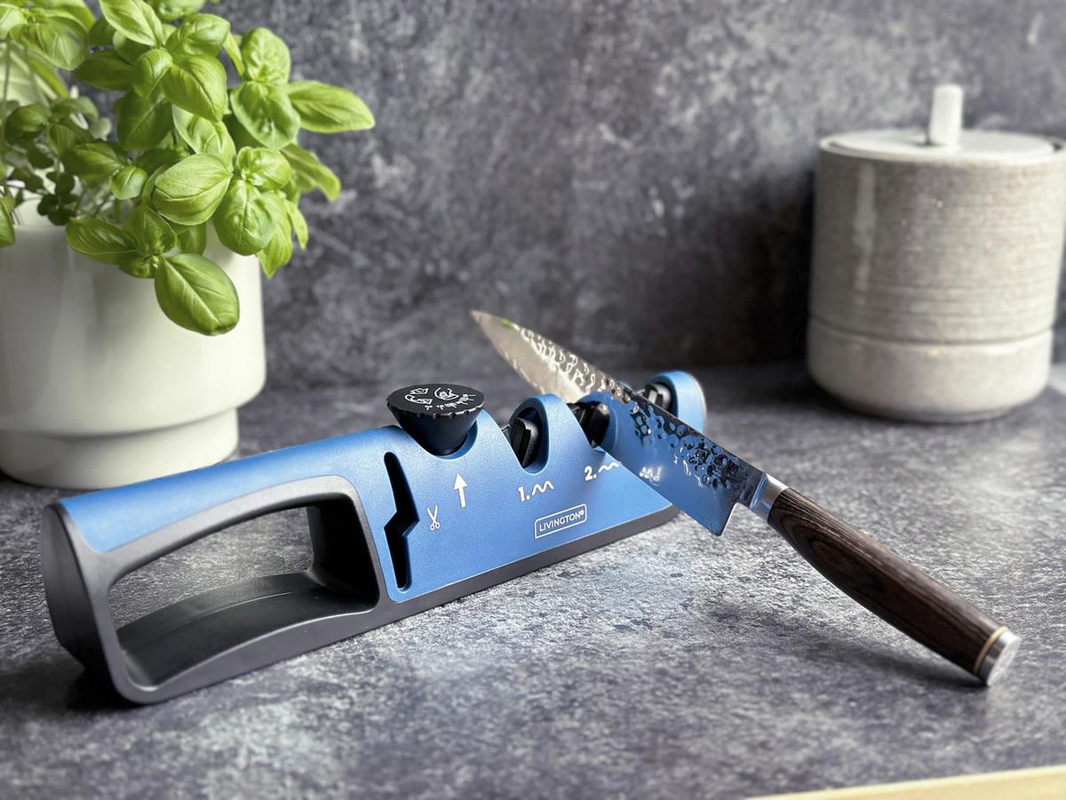 Késélező Livington Bladestar - fekete/kék, Trend (18.5/7.4/4.7cm) - Mediashop