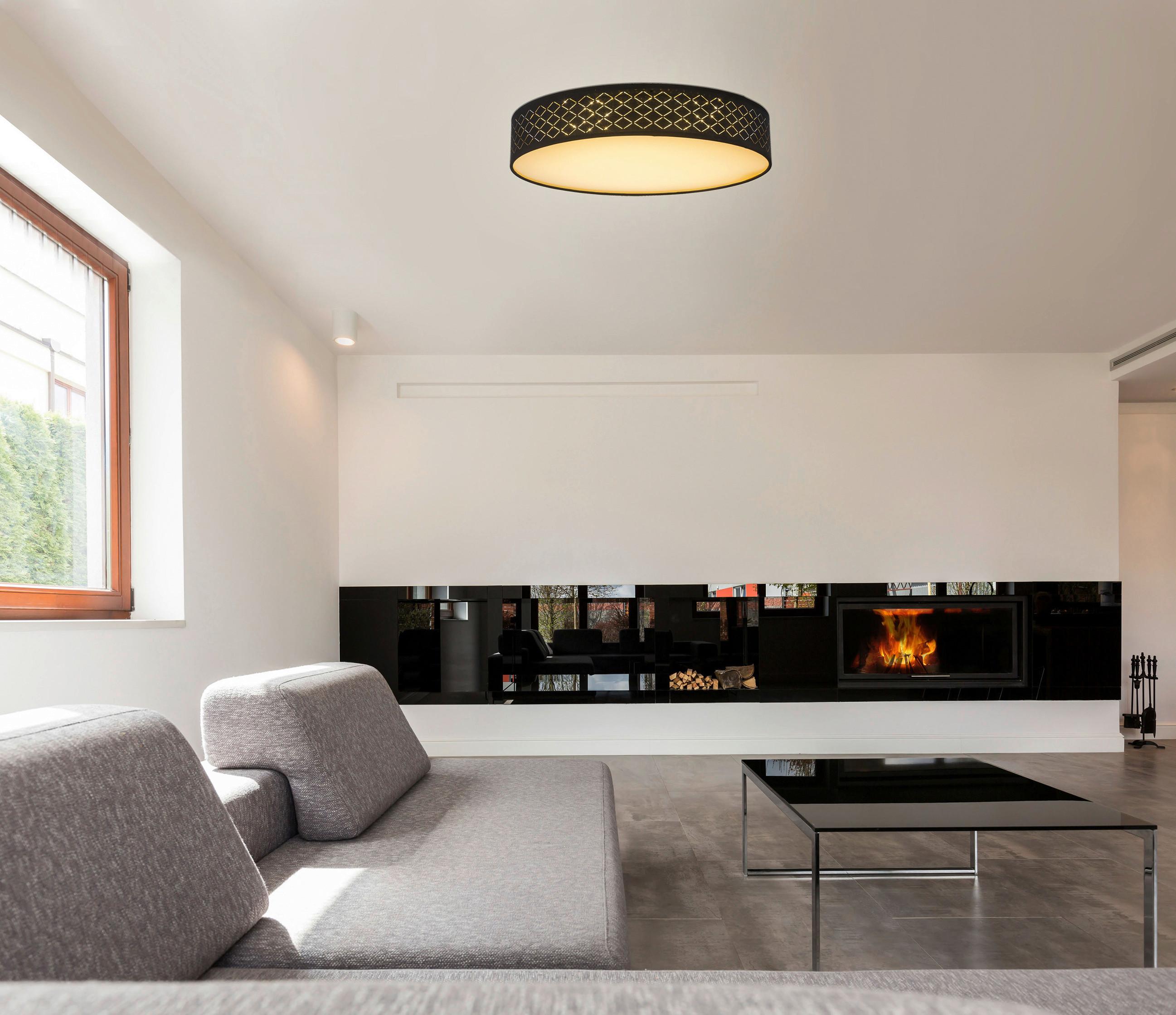 LAMPA SUFITOWA LED CARLA72,22 - czarny/kolor złoty, Modern, tworzywo sztuczne/metal (60/12cm) - Globo