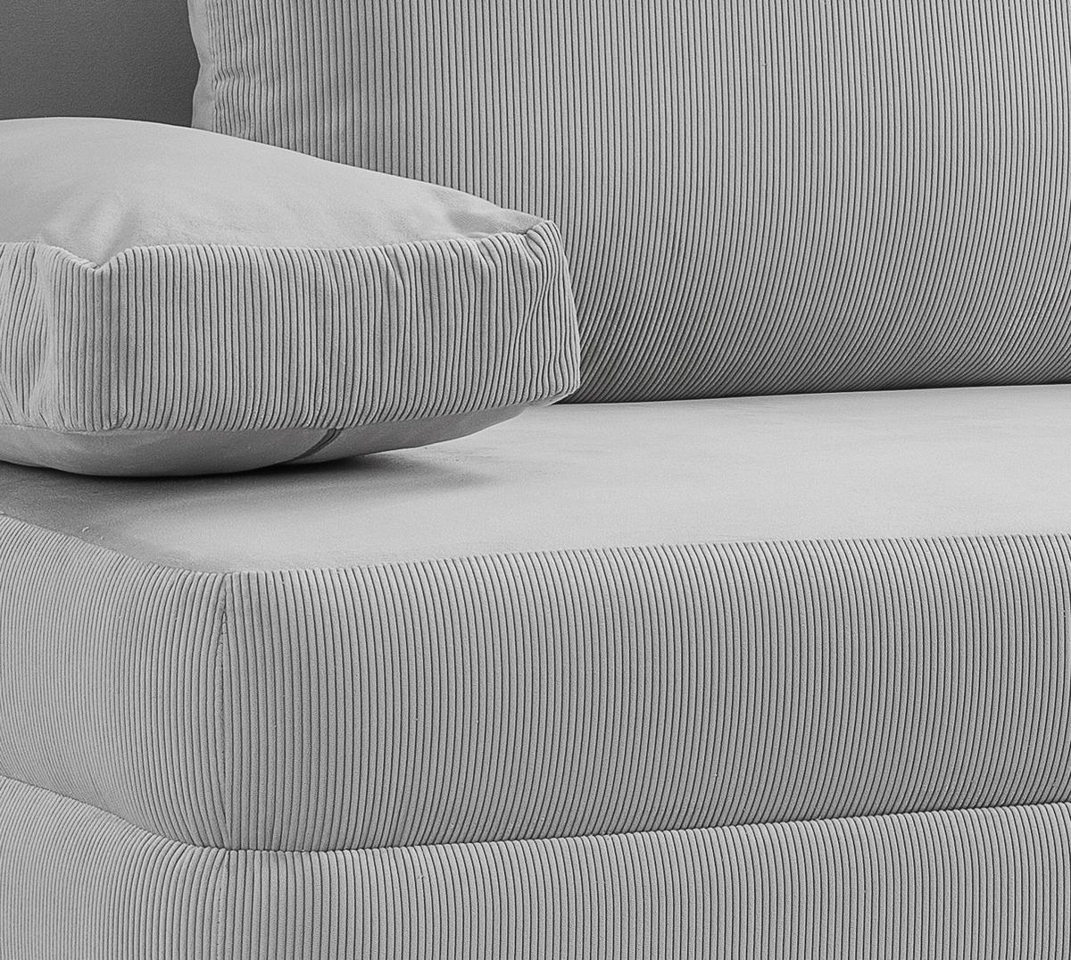 Schlafsofa Sorto Hellgrau - Hellgrau/Schwarz, Basics, Holz/Textil (200/91/100cm) - MID.YOU