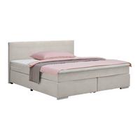 Boxspringbett Palermo in Beige ca. 180x200cm - Chromfarben/Beige, KONVENTIONELL, Kunststoff/Textil (180/200cm) - Based