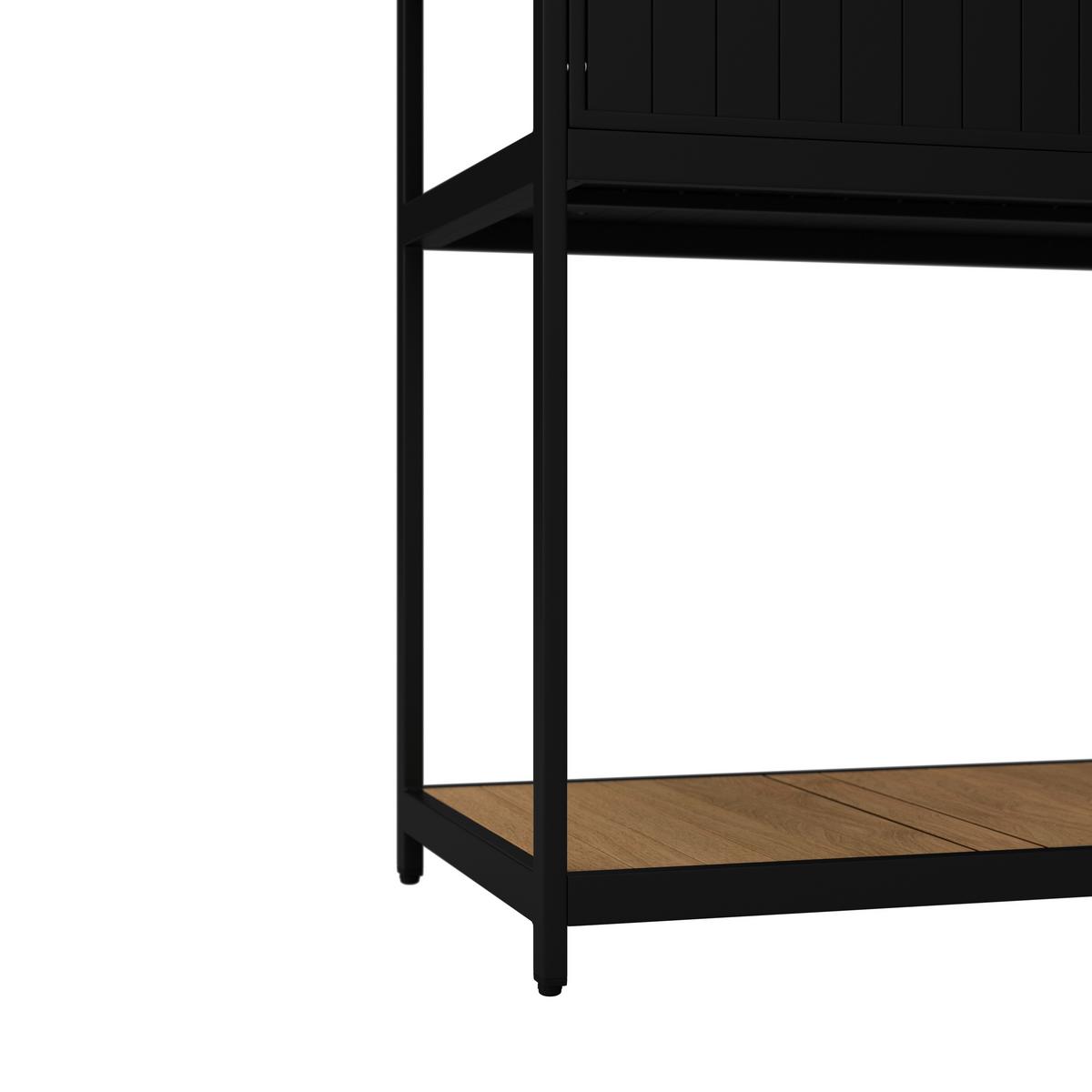 Outdoorküche Delia Schwarz /Naturfarben inkl. Abdeckung - Schwarz/Naturfarben, MODERN, Kunststoff/Metall (127/126/53,5cm) - Bessagi Garden