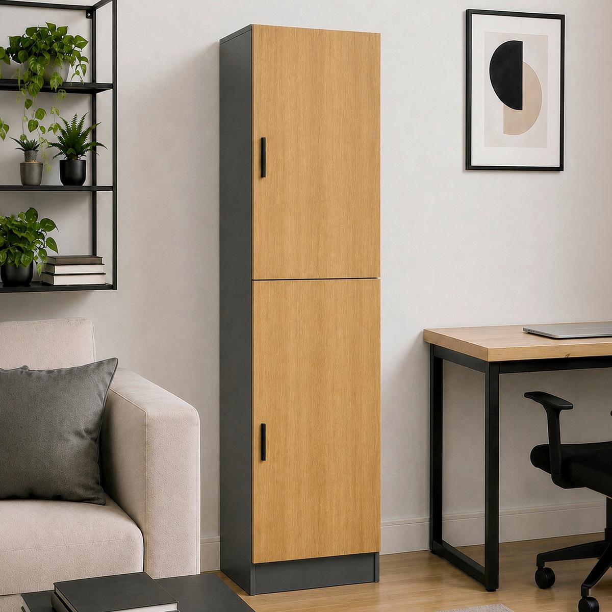 Aktenschrank Dilos Xl - Honigeiche/Anthrazit, Modern, Holzwerkstoff (52/183/32cm) - MID.YOU