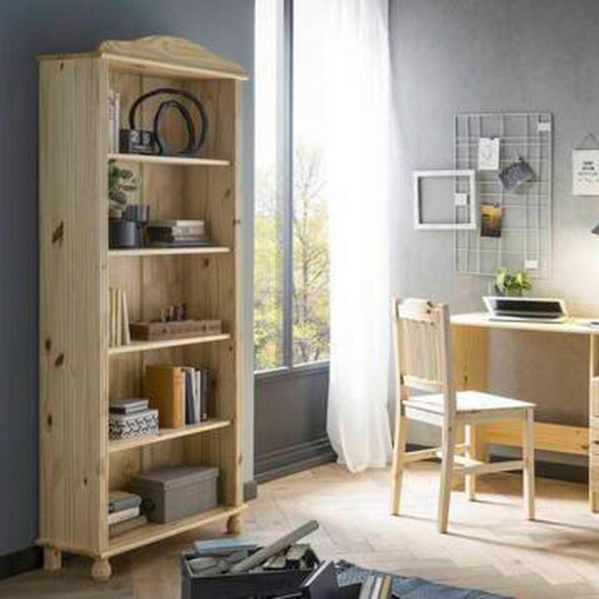 Regal mit 4 Böden Naturfarben - Naturfarben, Natur, Holz (77/180/30cm) - Livetastic