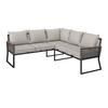 LOUNGESET SONORA - ljusgrå/svart, Modern, metall/glas (181/73/65cm) - Bessagi Garden