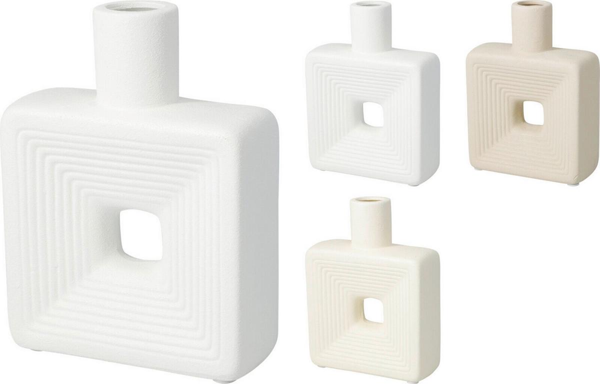 Váza Bob - taupe/fehér, Trend, kerámia (14,5/6/19,5cm)